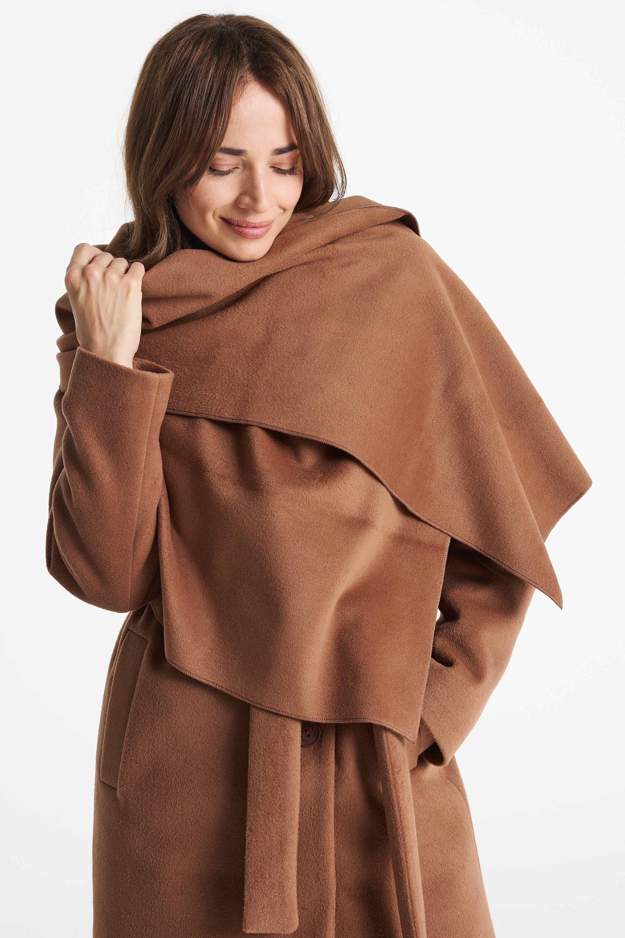 Płaszcz VERONA maxi camelowy