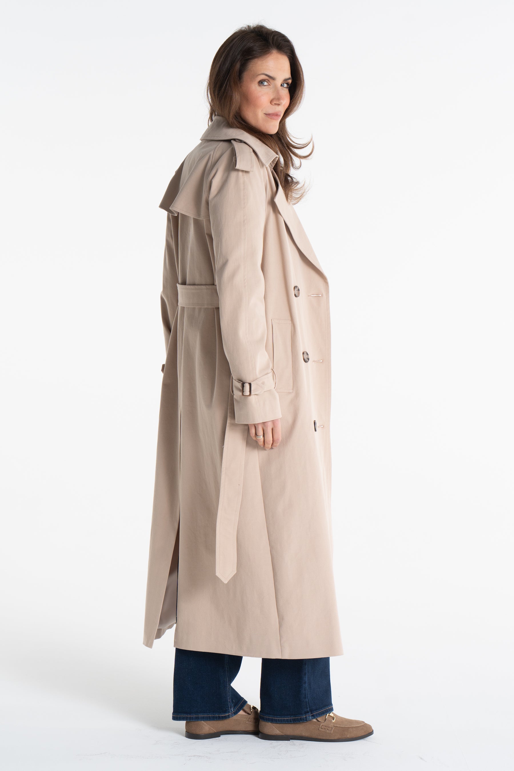 Trencz ADRIANNA maxi beżowy