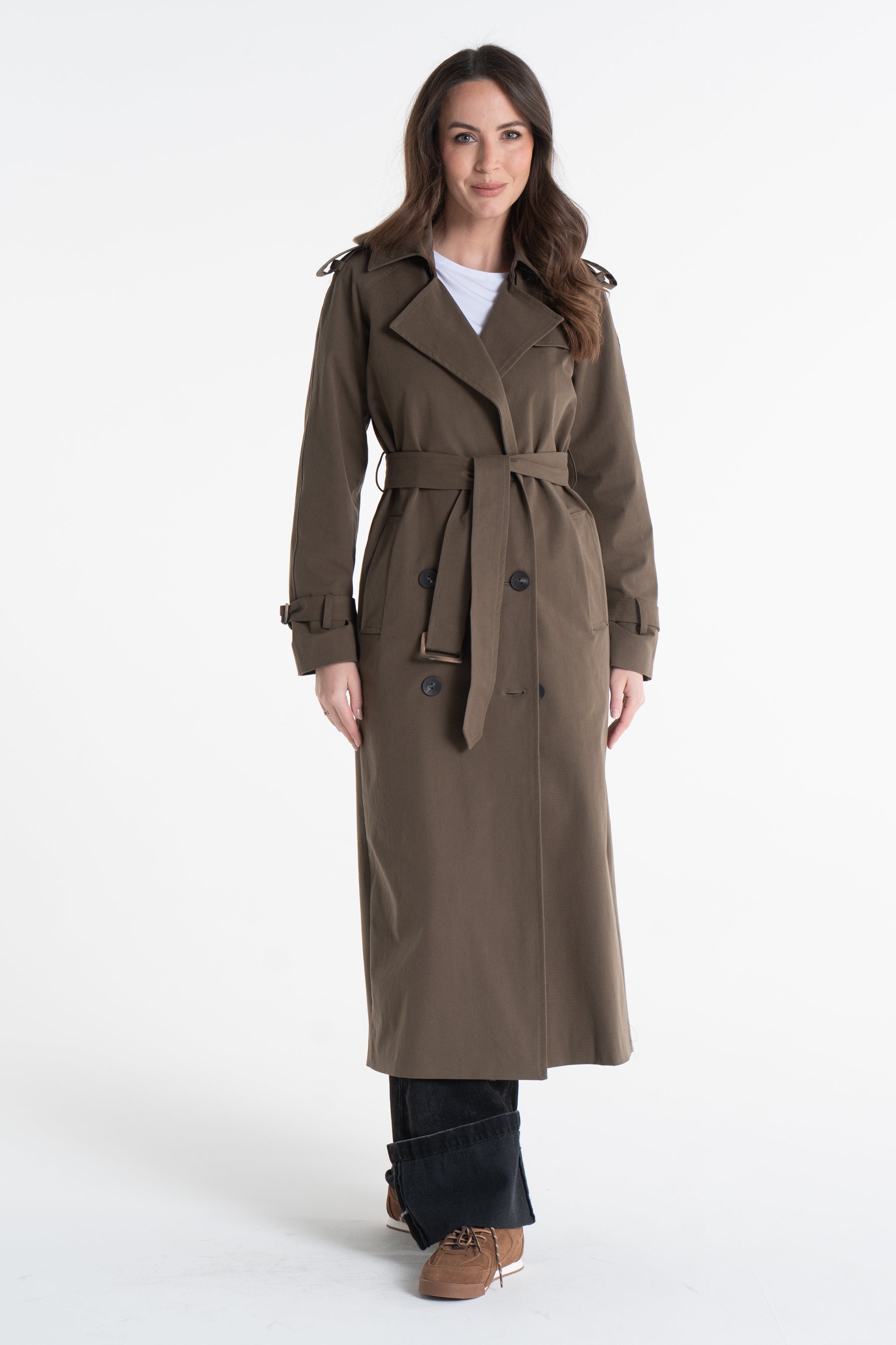 Trencz ADRIANNA maxi oliwkowy