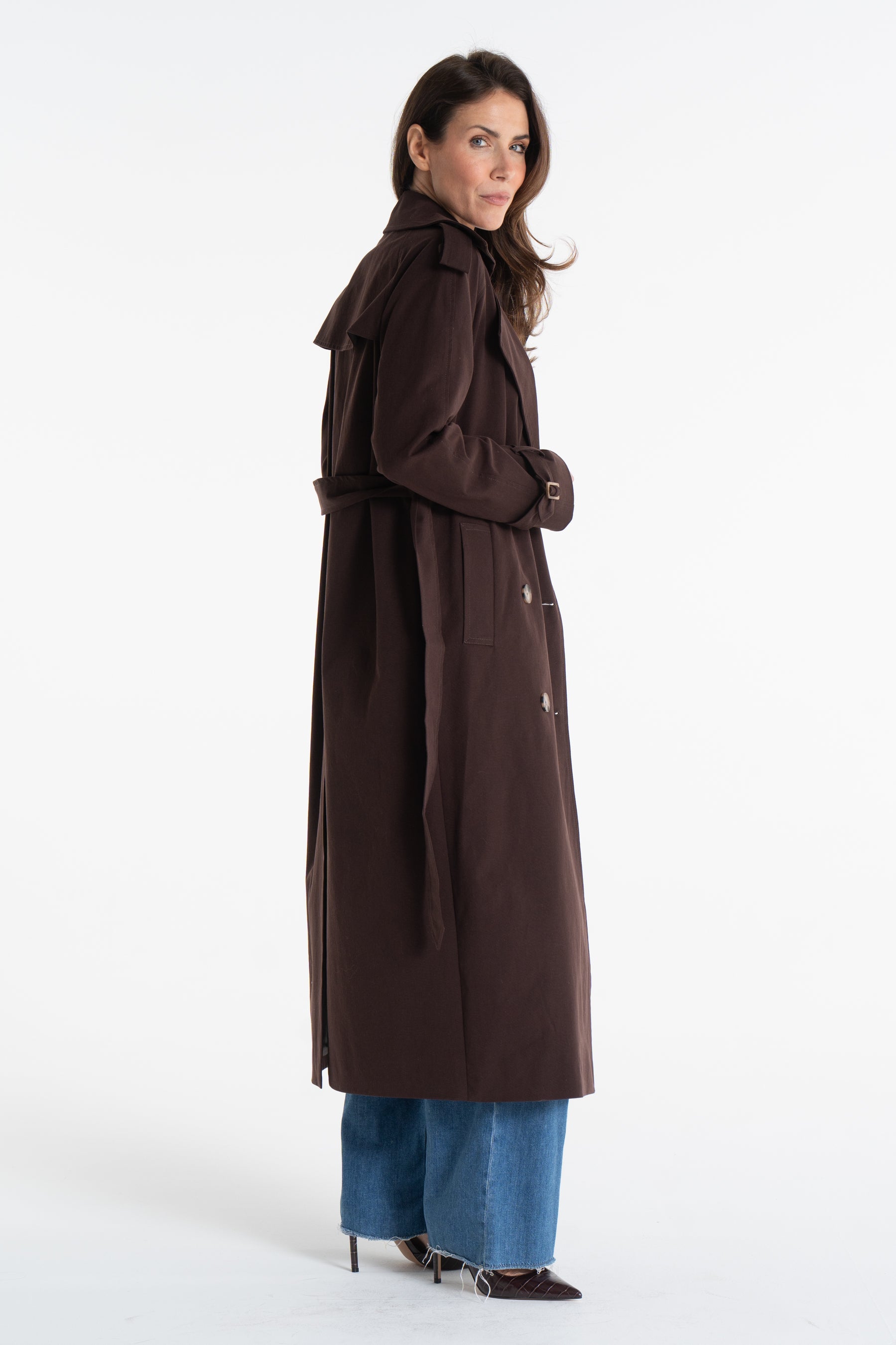 Trencz ADRIANNA maxi ciemna czekolada