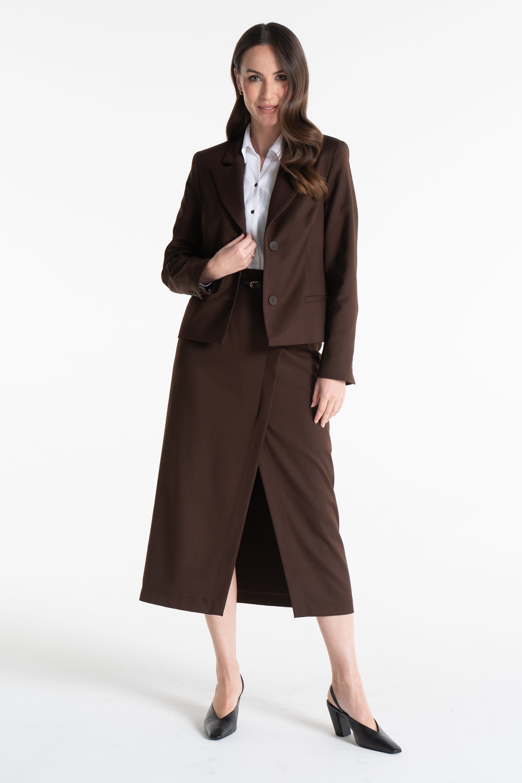 Spódnica KATE midi czekolada