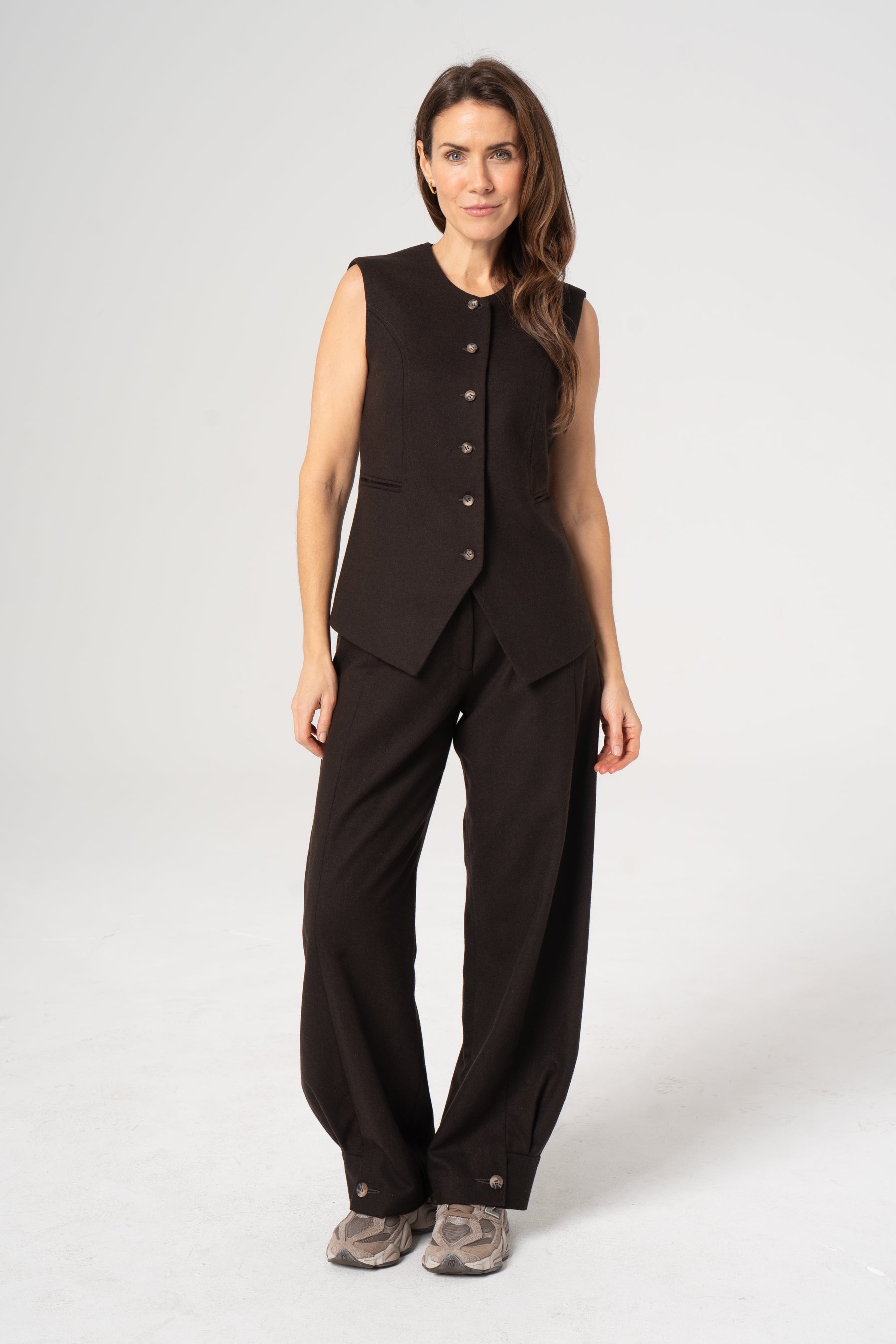 Spodnie wełniane ROMA czekoladowe