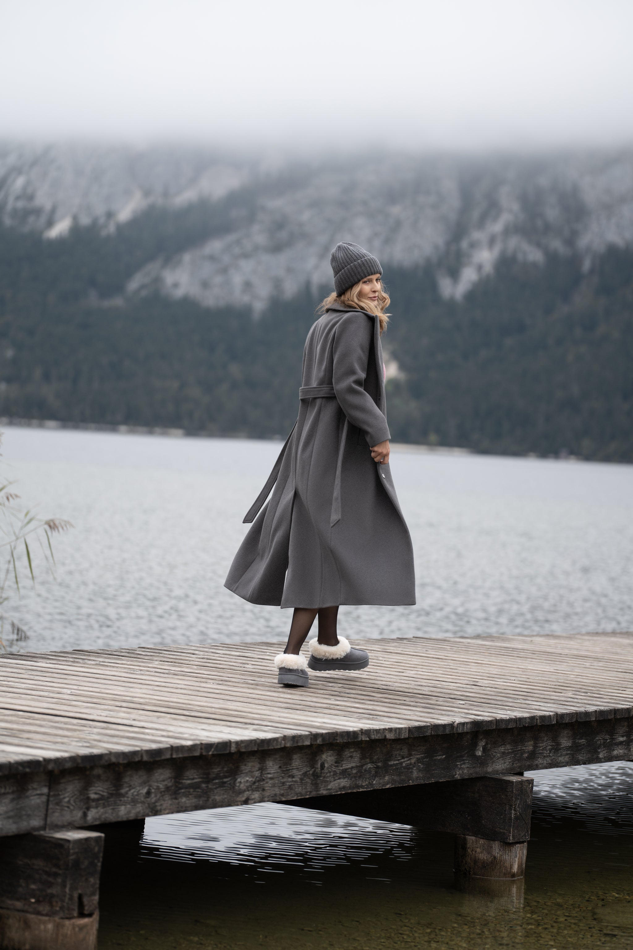 Płaszcz VERONA maxi szary