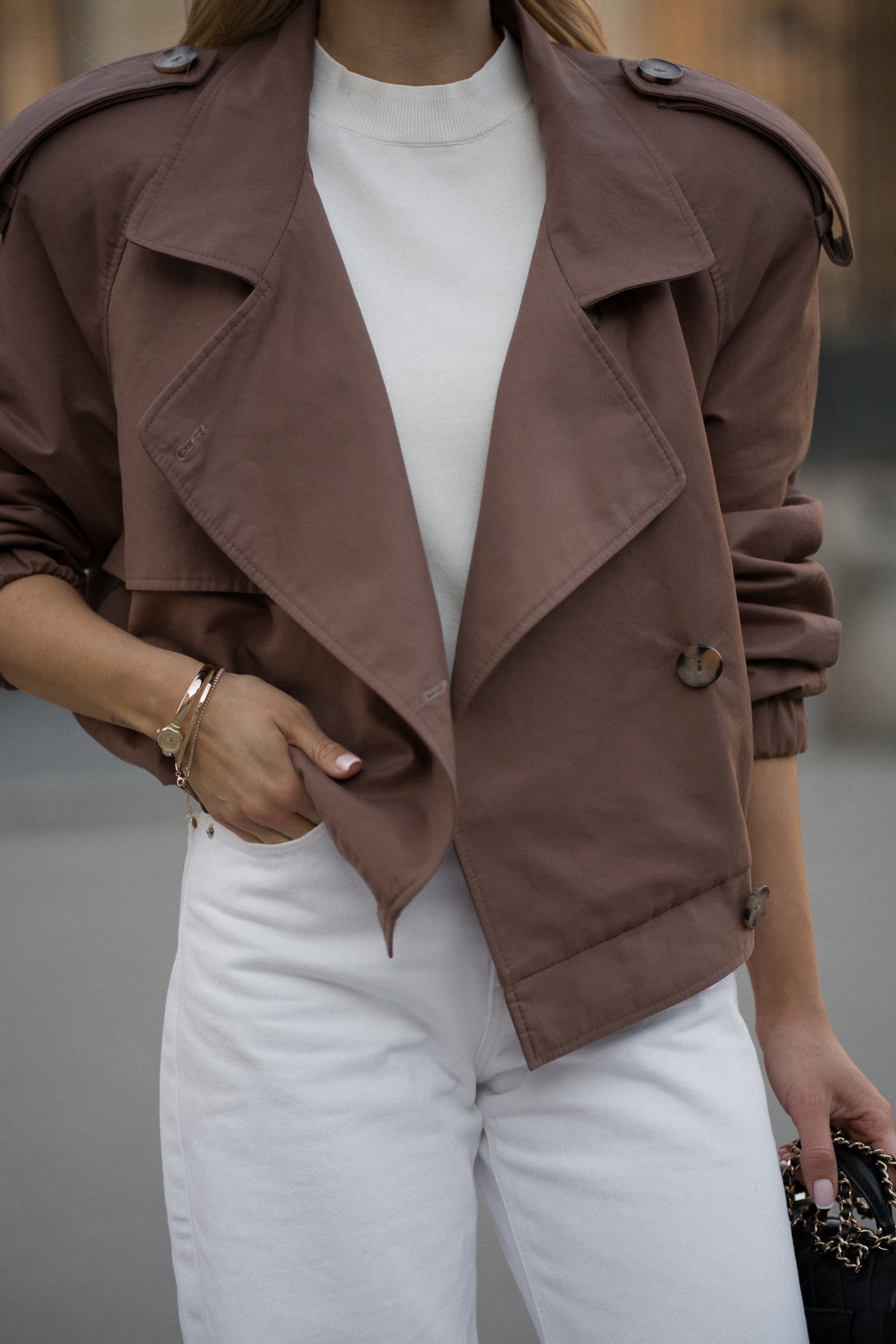 Trencz ELLIOT jasna czekolada