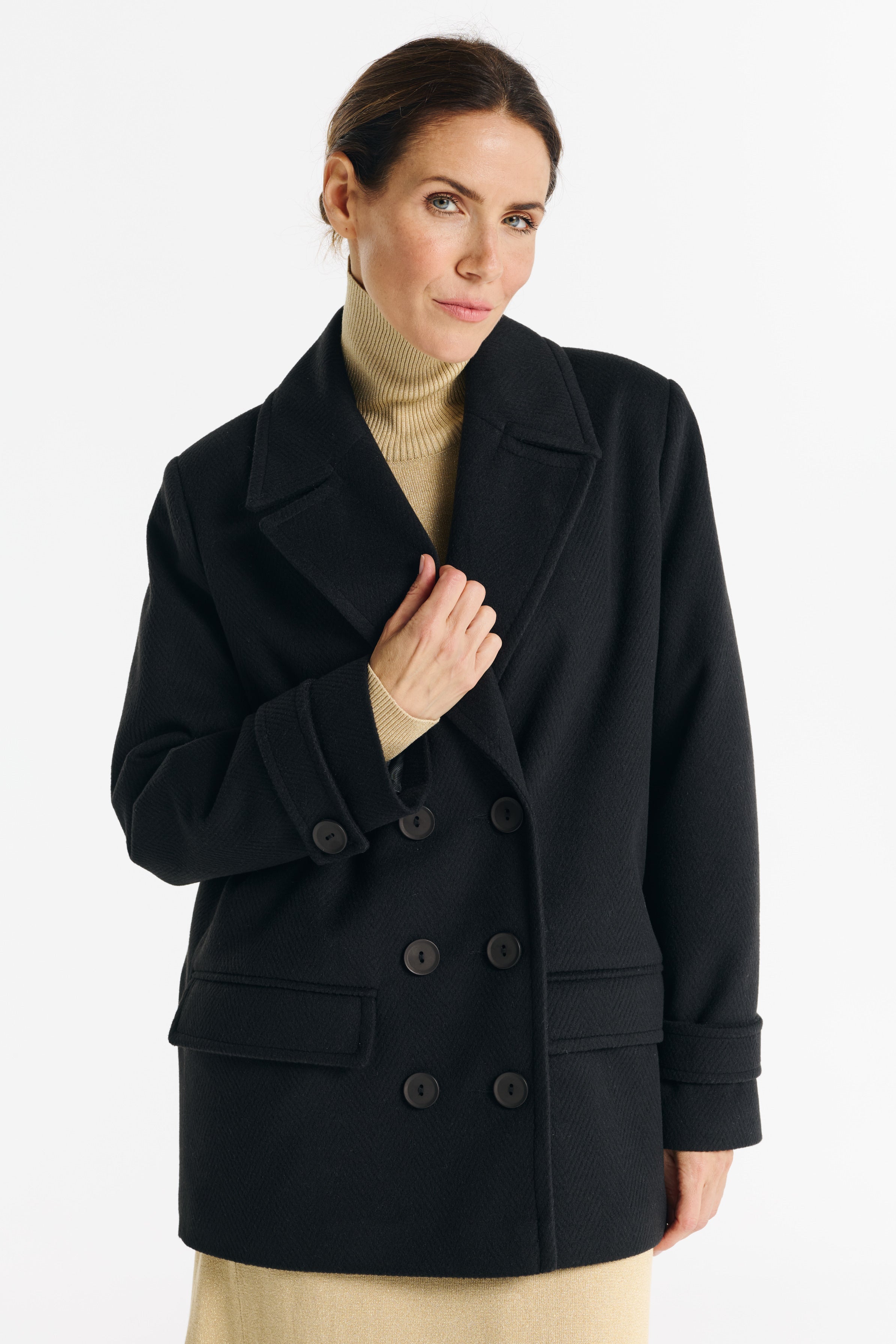 Kurtka VIOLA czarna jodełka