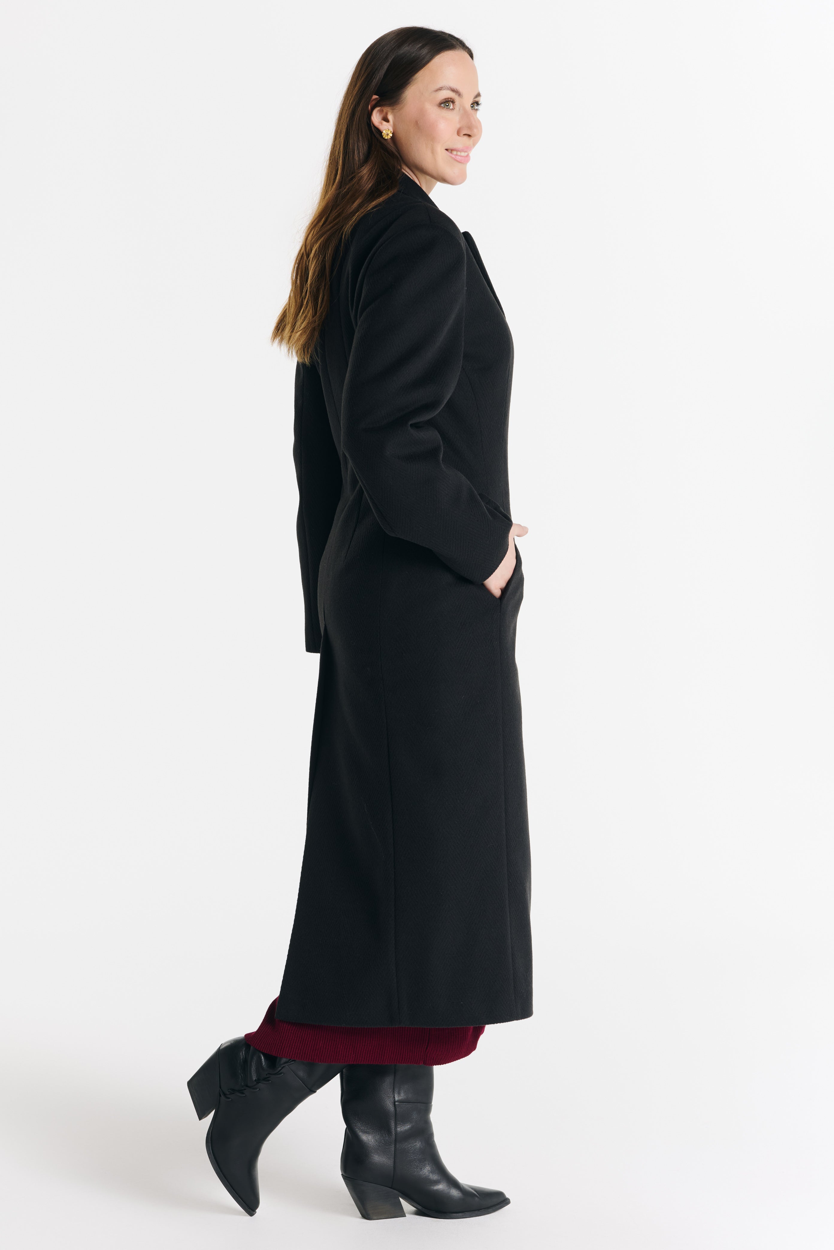 Płaszcz FRANKIE czarny jodełka