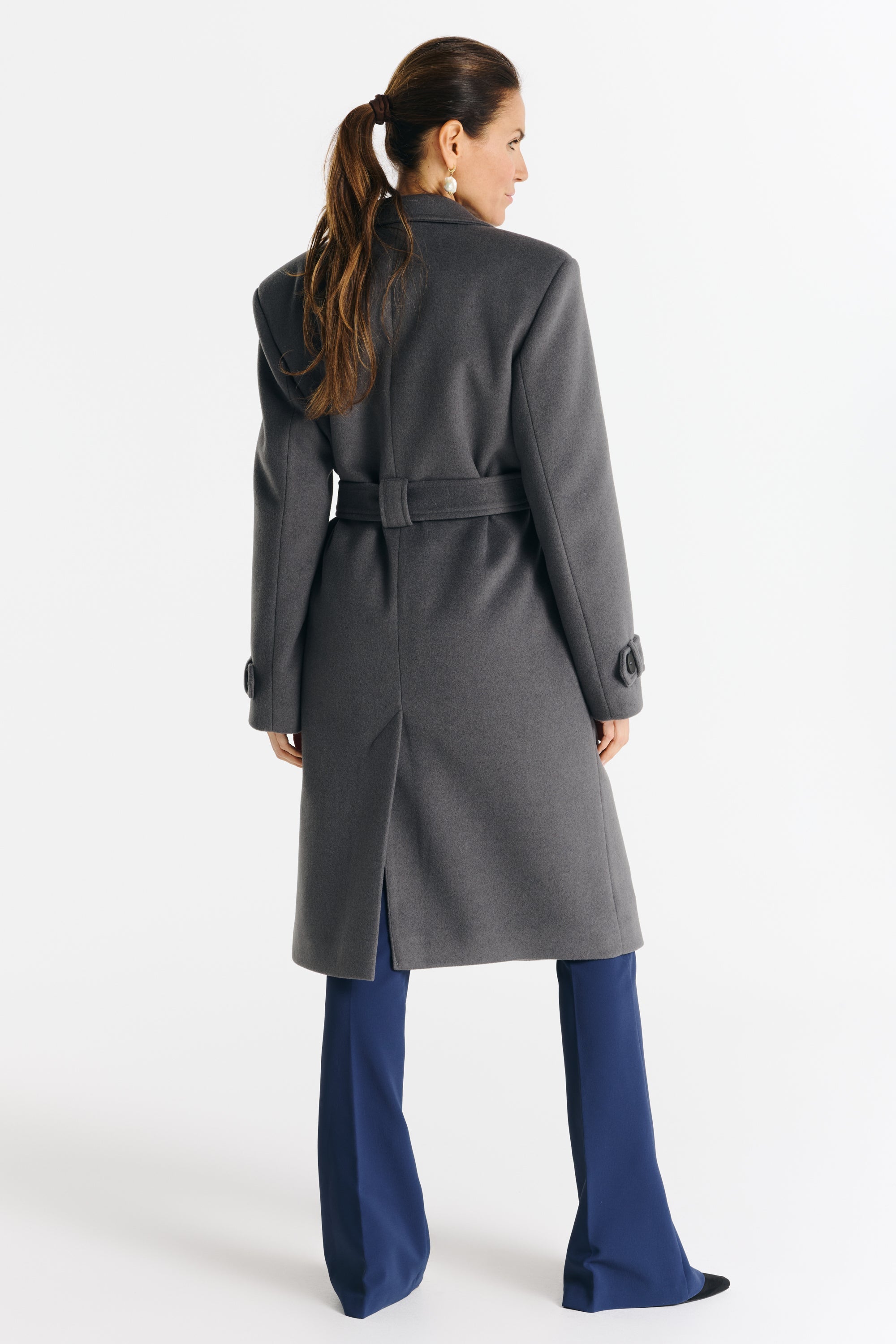 Płaszcz MALWINA midi szary