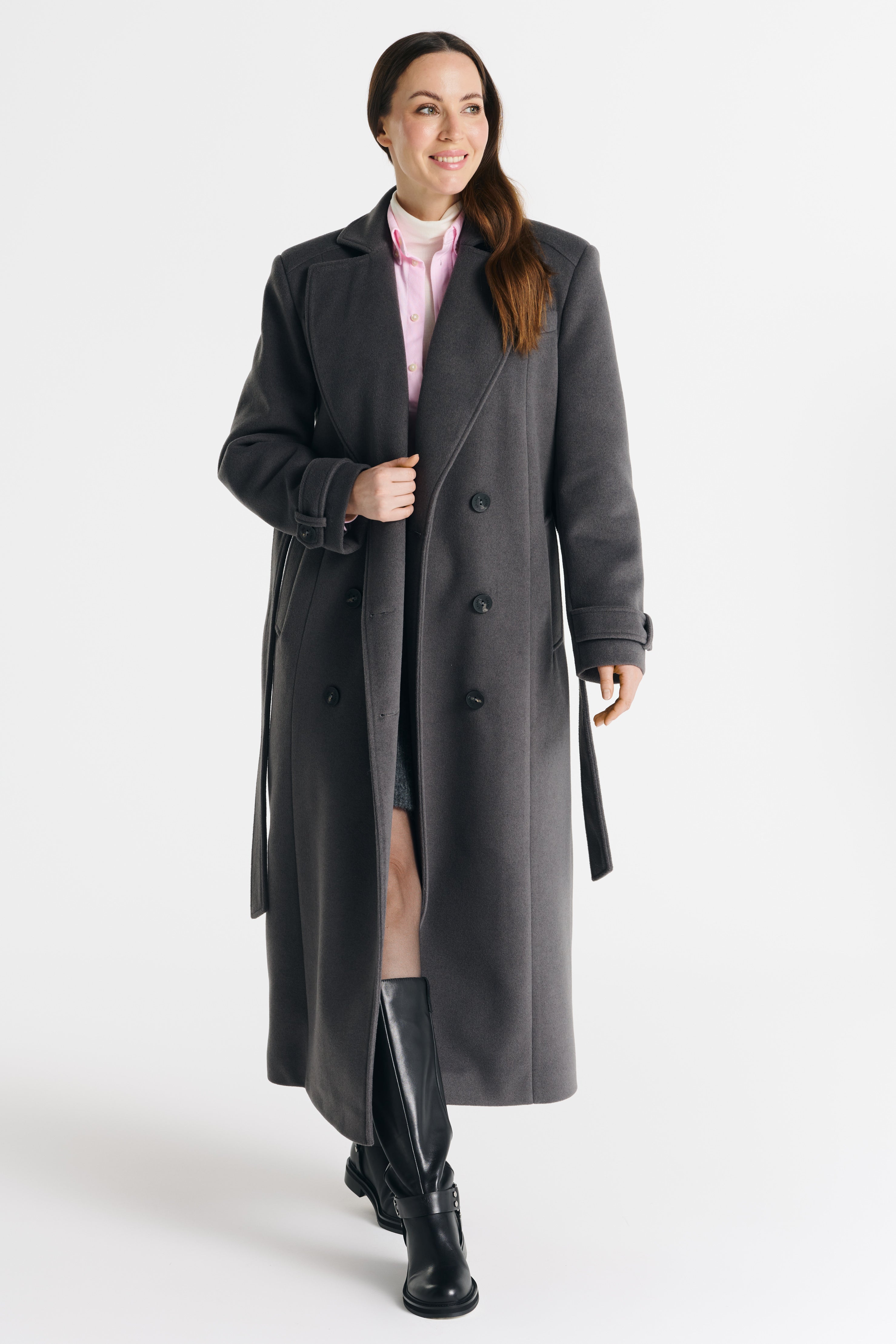 Płaszcz MALWINA maxi szary