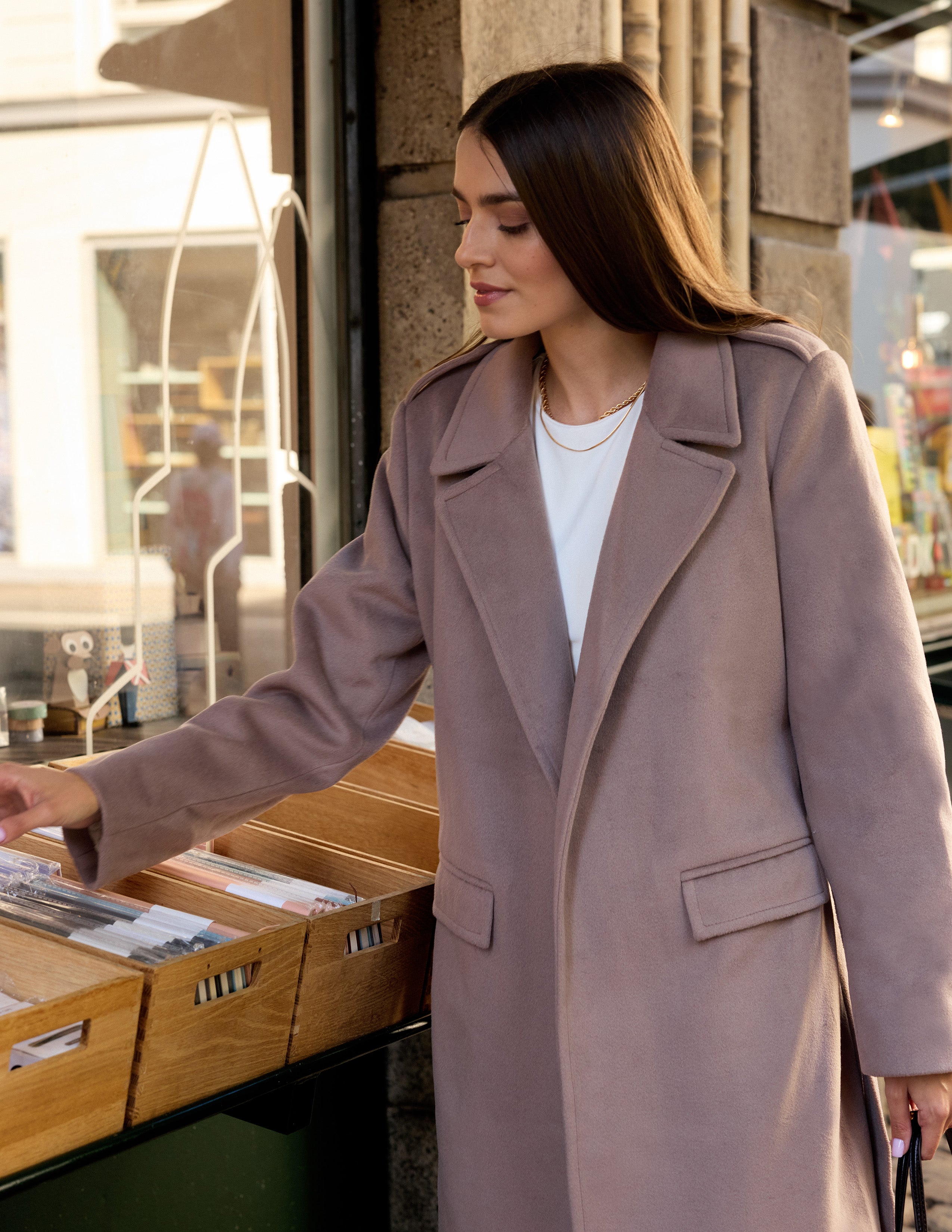 Płaszcz LILIANA ciemny beż