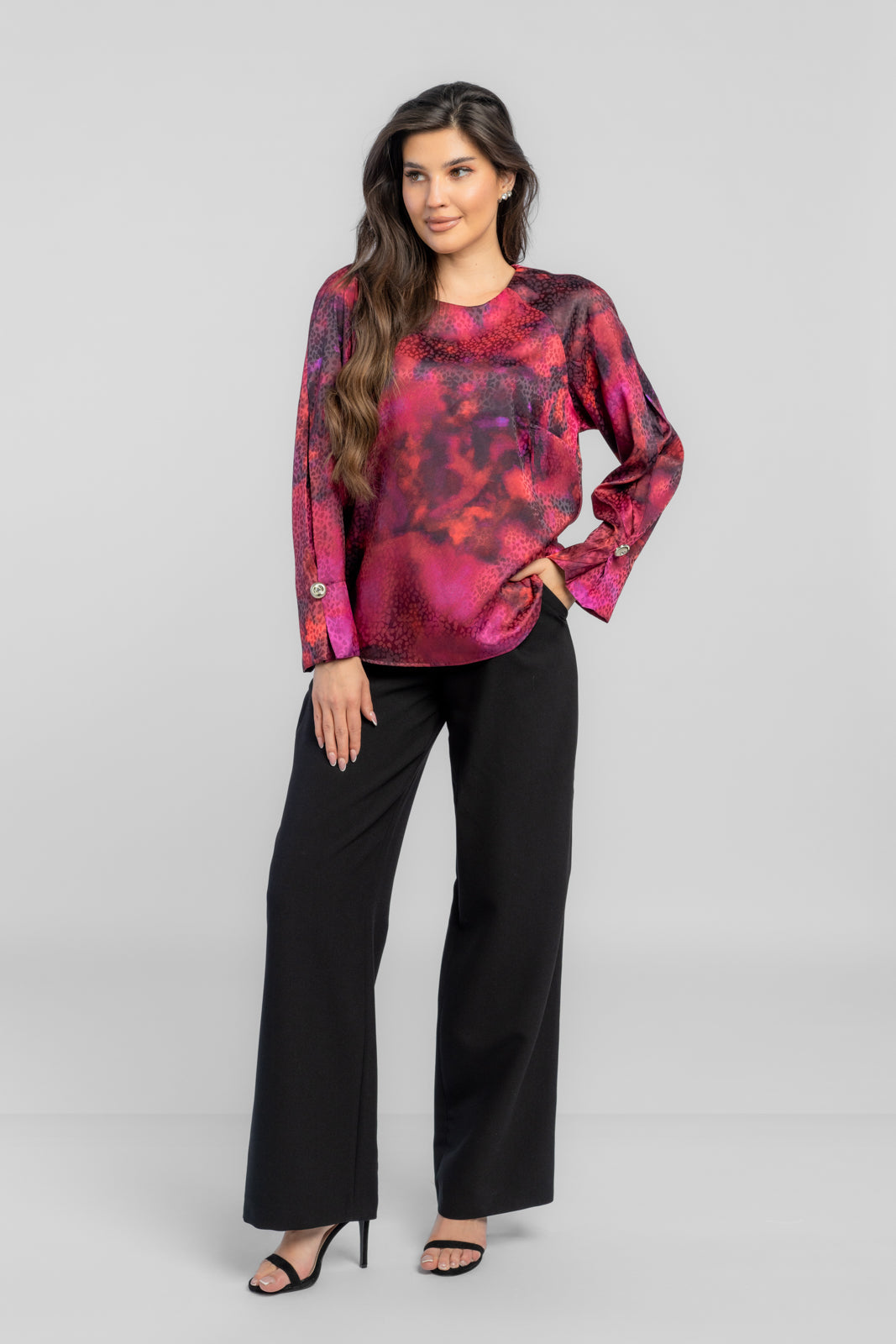 Bluzka MARY fioletowa print