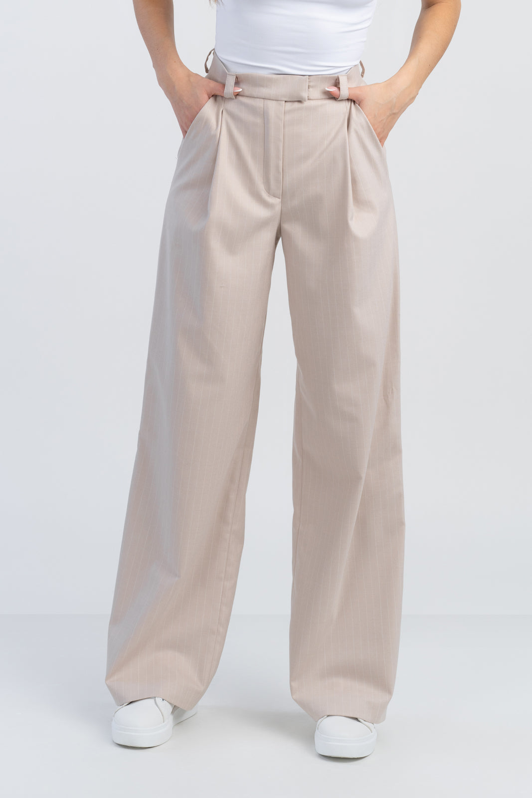 Garnitur damski EMILY beżowe paski