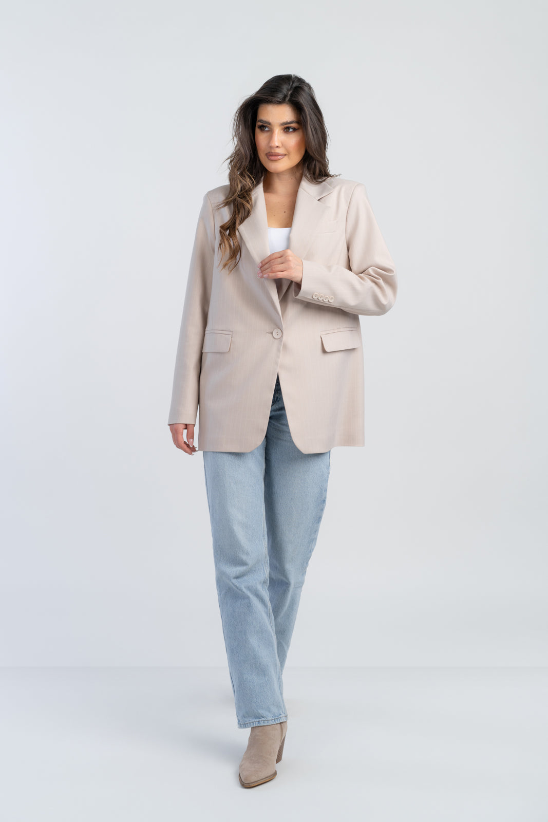 Marynarka ALISON beżowe paski