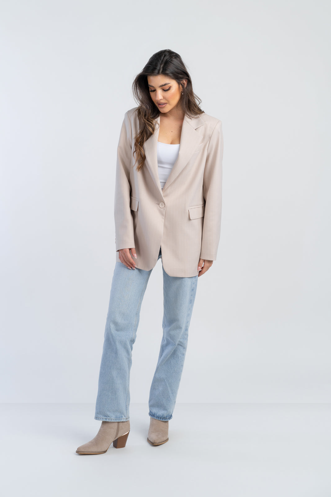 Marynarka ALISON beżowe paski