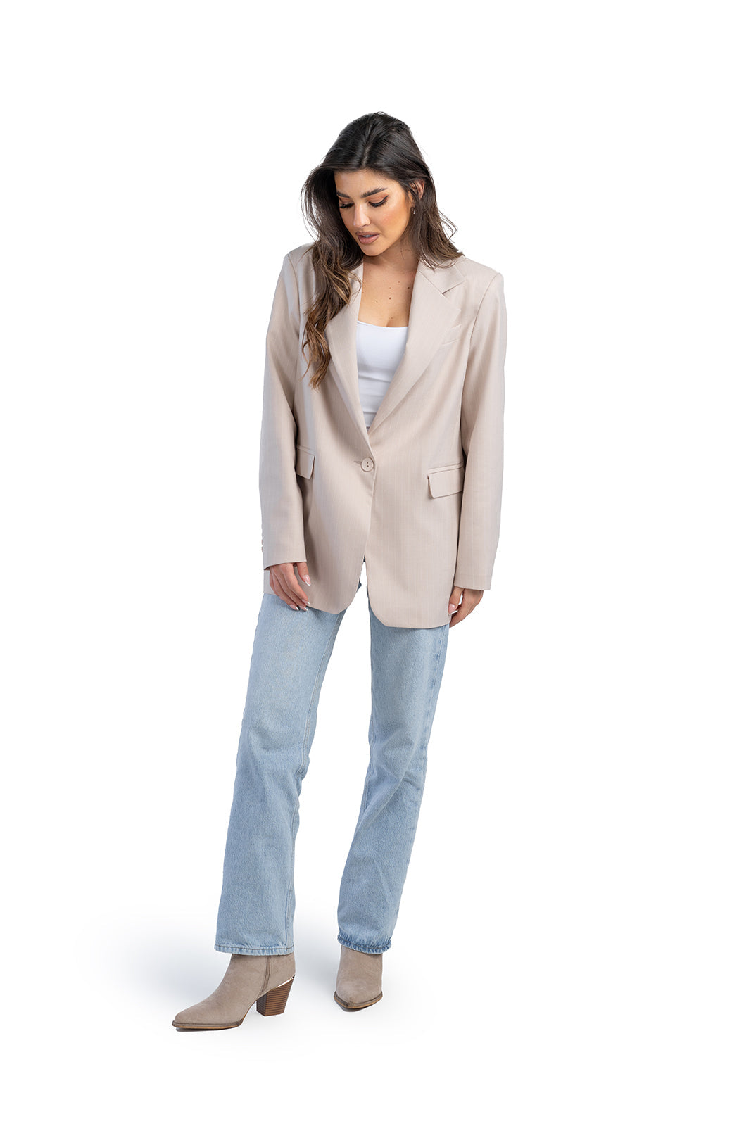 Marynarka ALISON beżowe paski