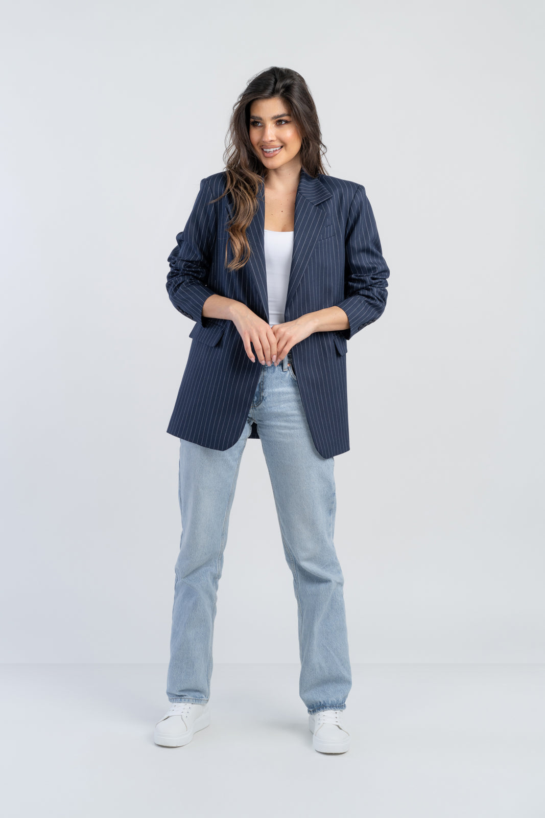 Marynarka ALISON granatowe paski