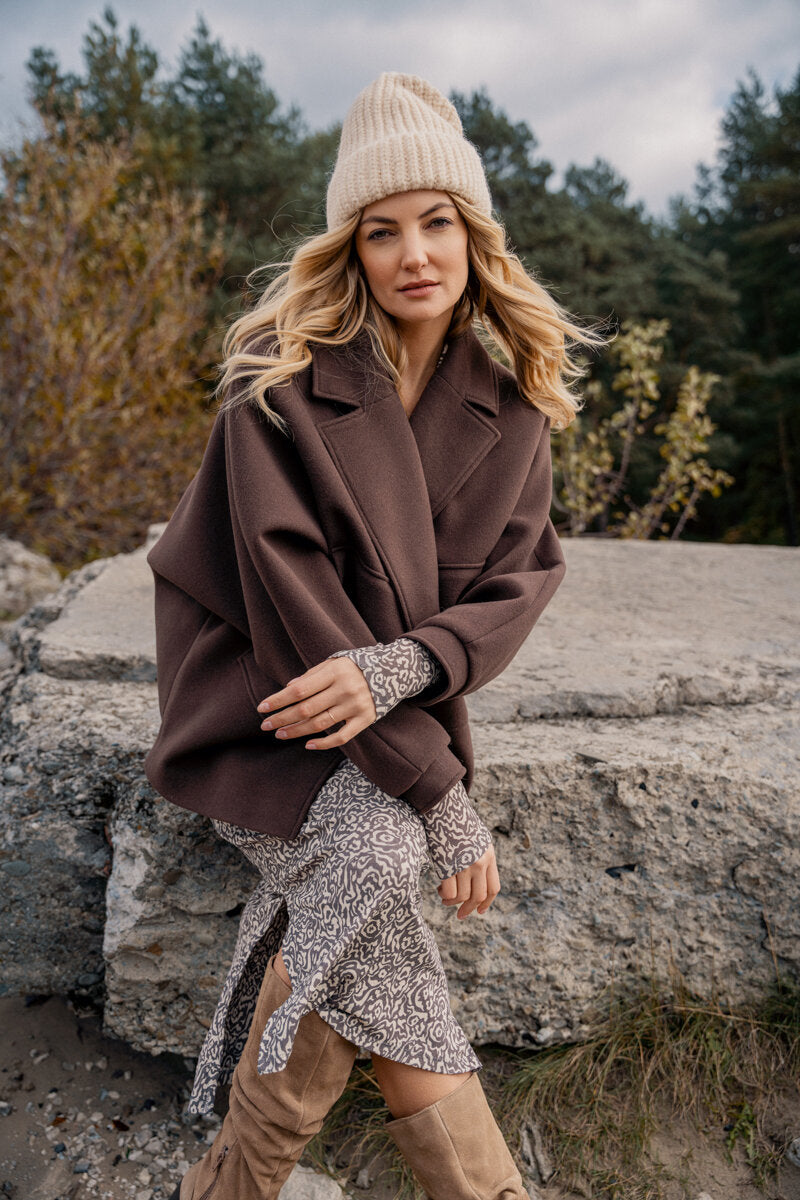 Płaszcz OMENA czekoladowy