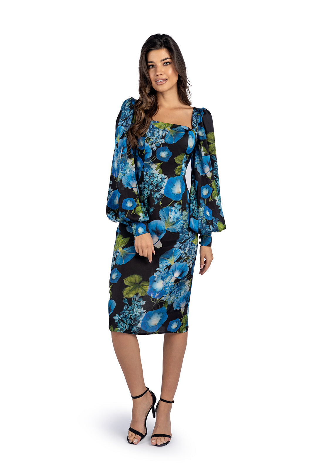 Sukienka MARINA granatowe kwiaty