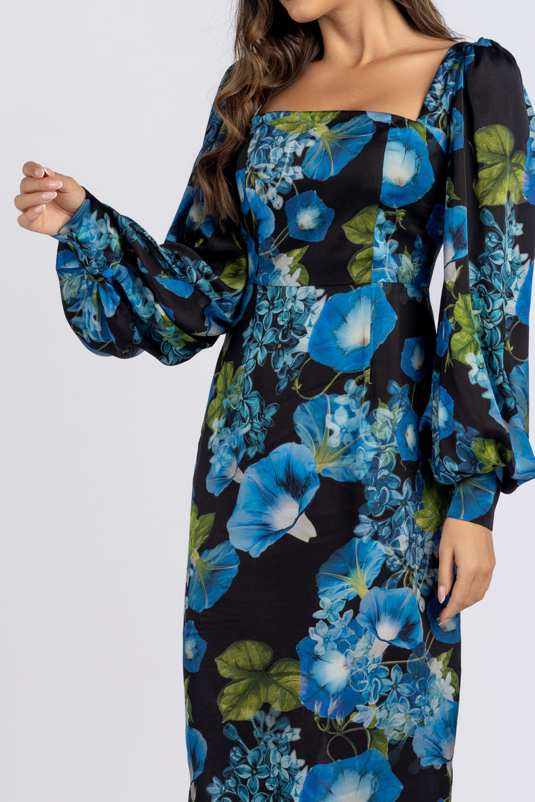 Sukienka MARINA granatowe kwiaty