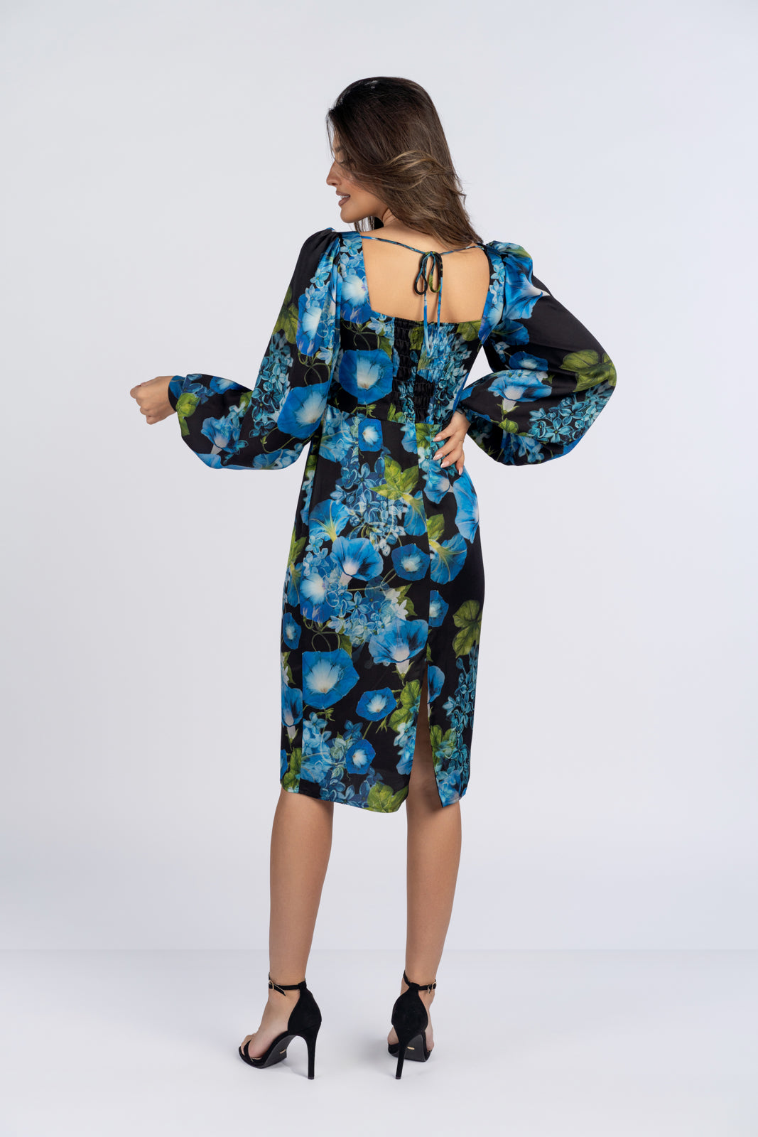 Sukienka MARINA granatowe kwiaty