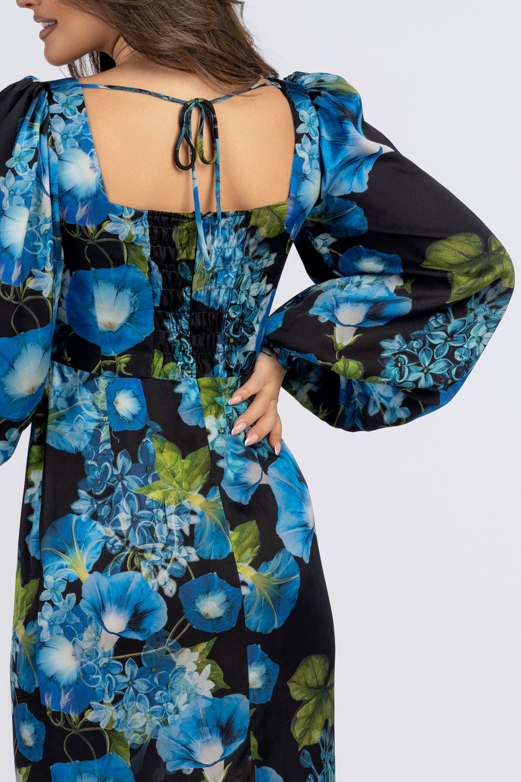 Sukienka MARINA granatowe kwiaty