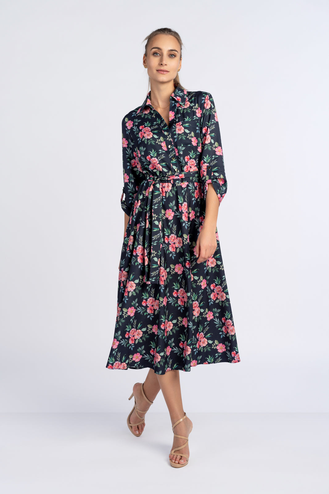 Sukienka SOFIA zielone kwiaty