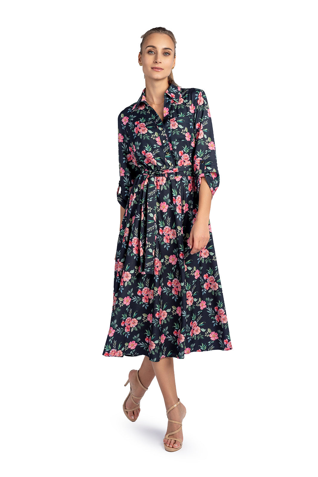 Sukienka SOFIA zielone kwiaty