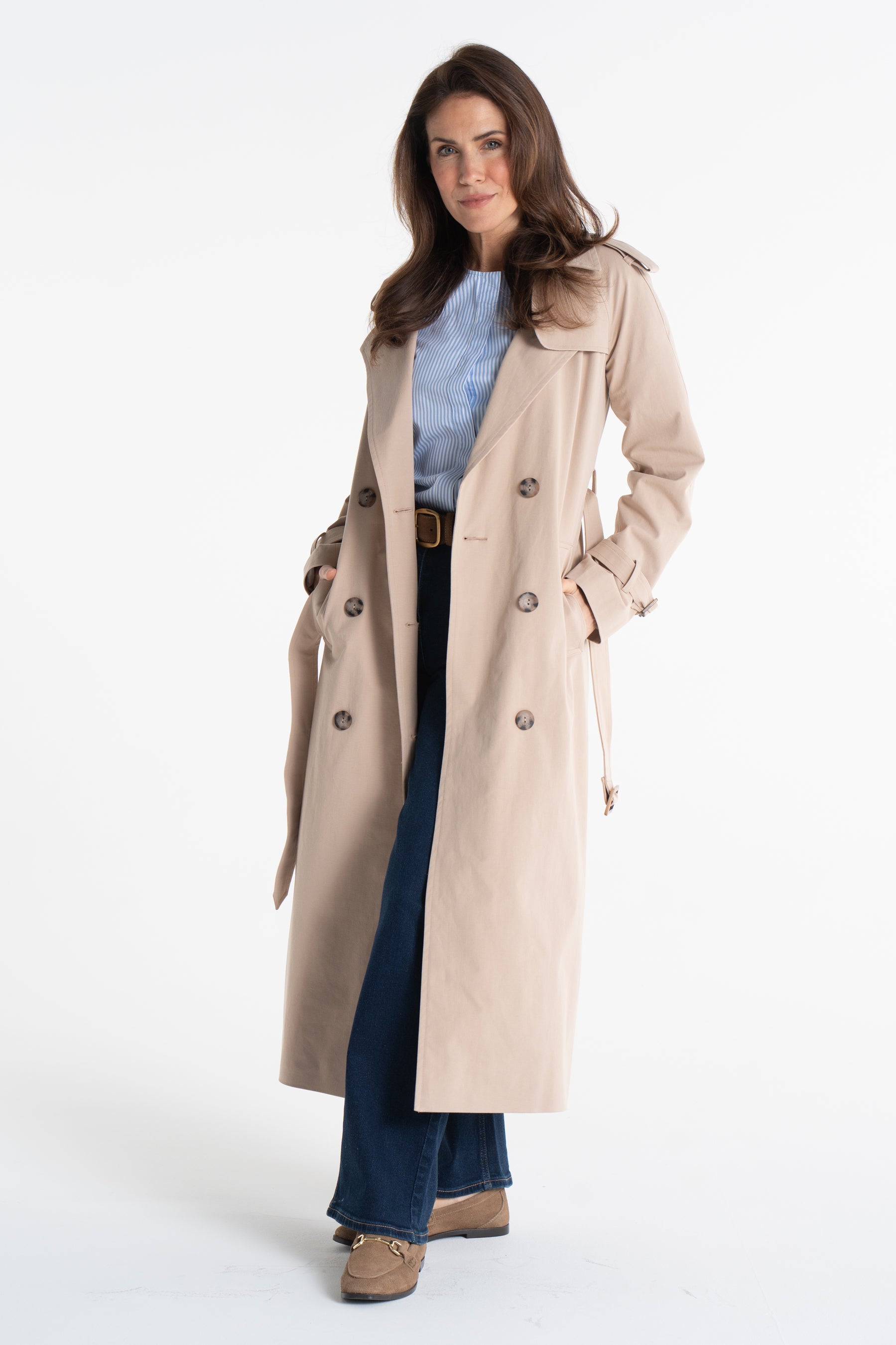 Trencz ADRIANNA maxi beżowy