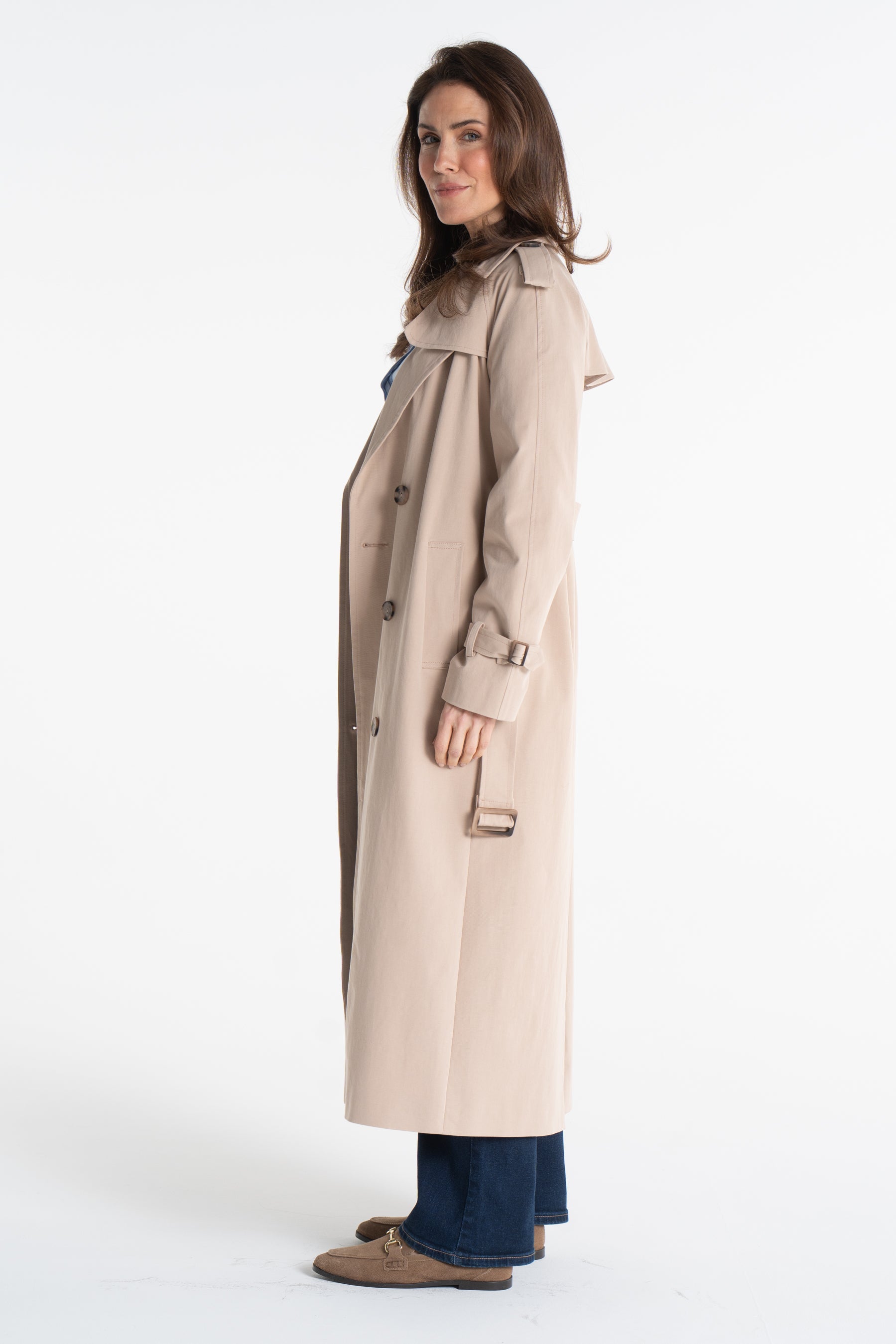 Trencz ADRIANNA maxi beżowy