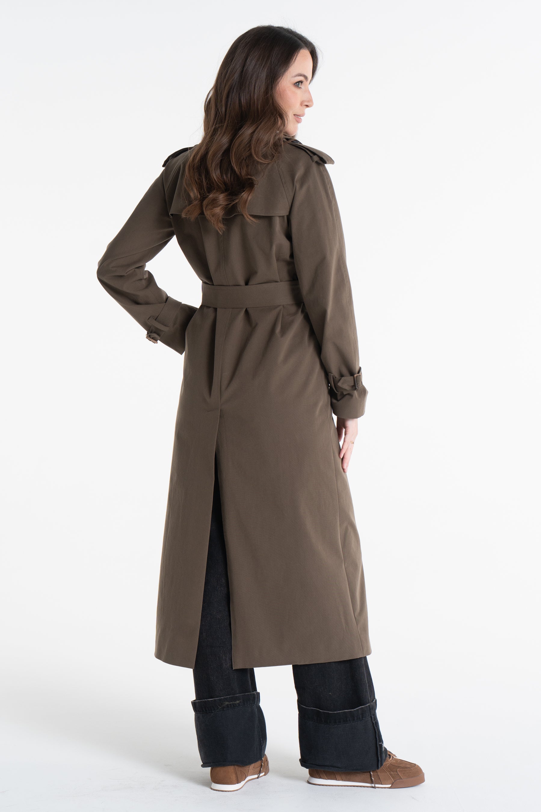 Trencz ADRIANNA maxi oliwkowy