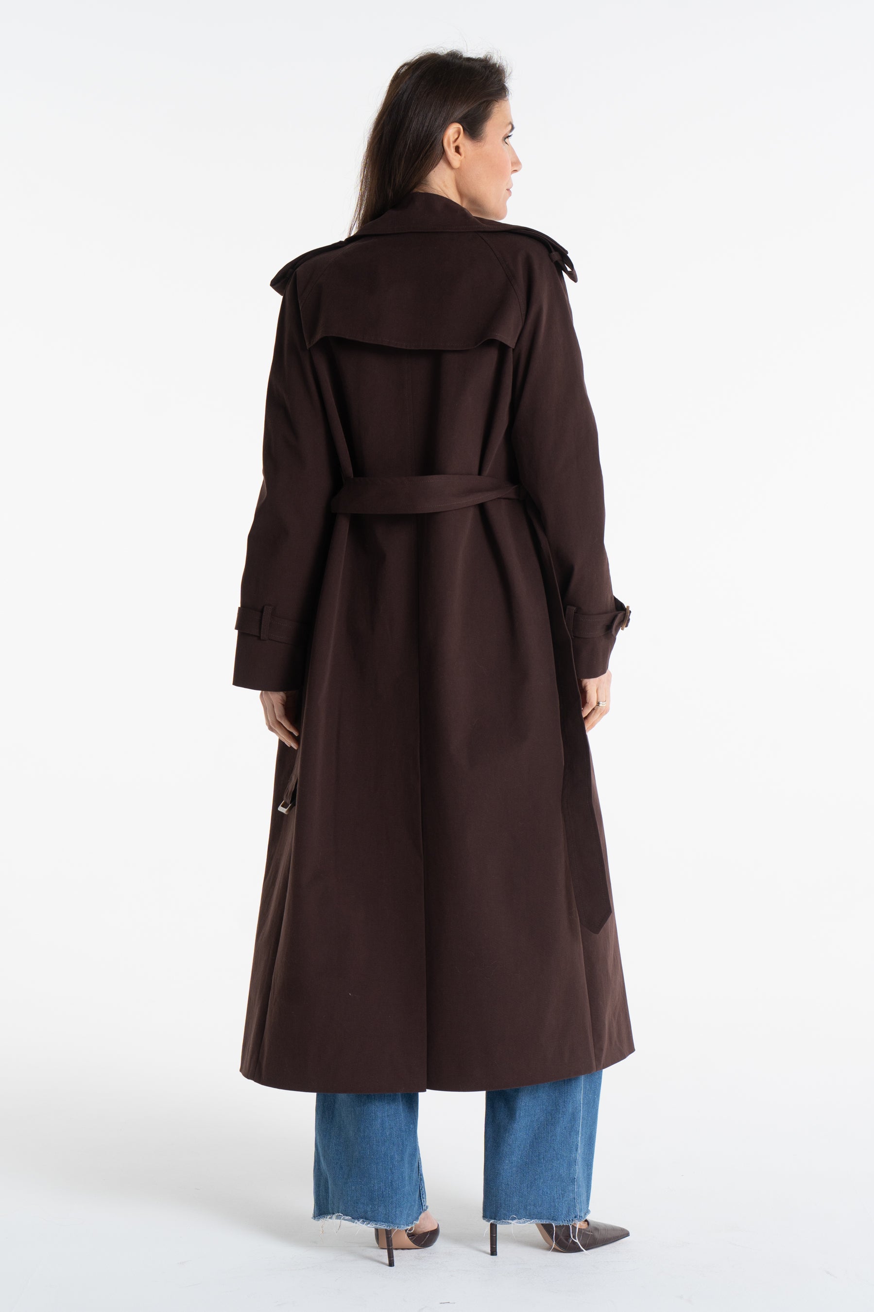 Trencz ADRIANNA maxi ciemna czekolada