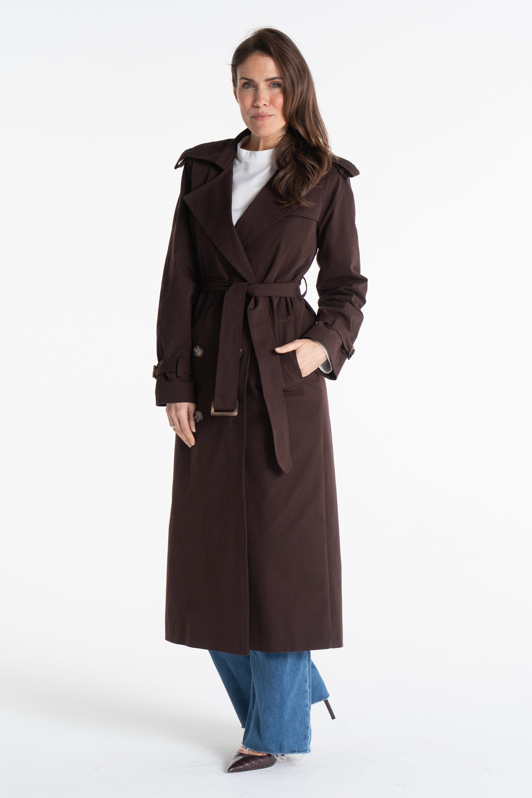 Trencz ADRIANNA maxi ciemna czekolada