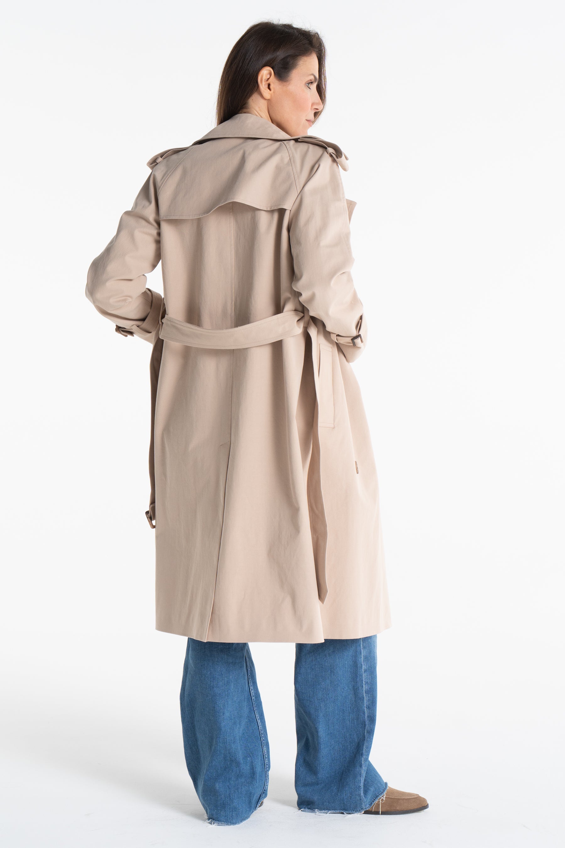 Trencz ADRIANNA midi beżowy