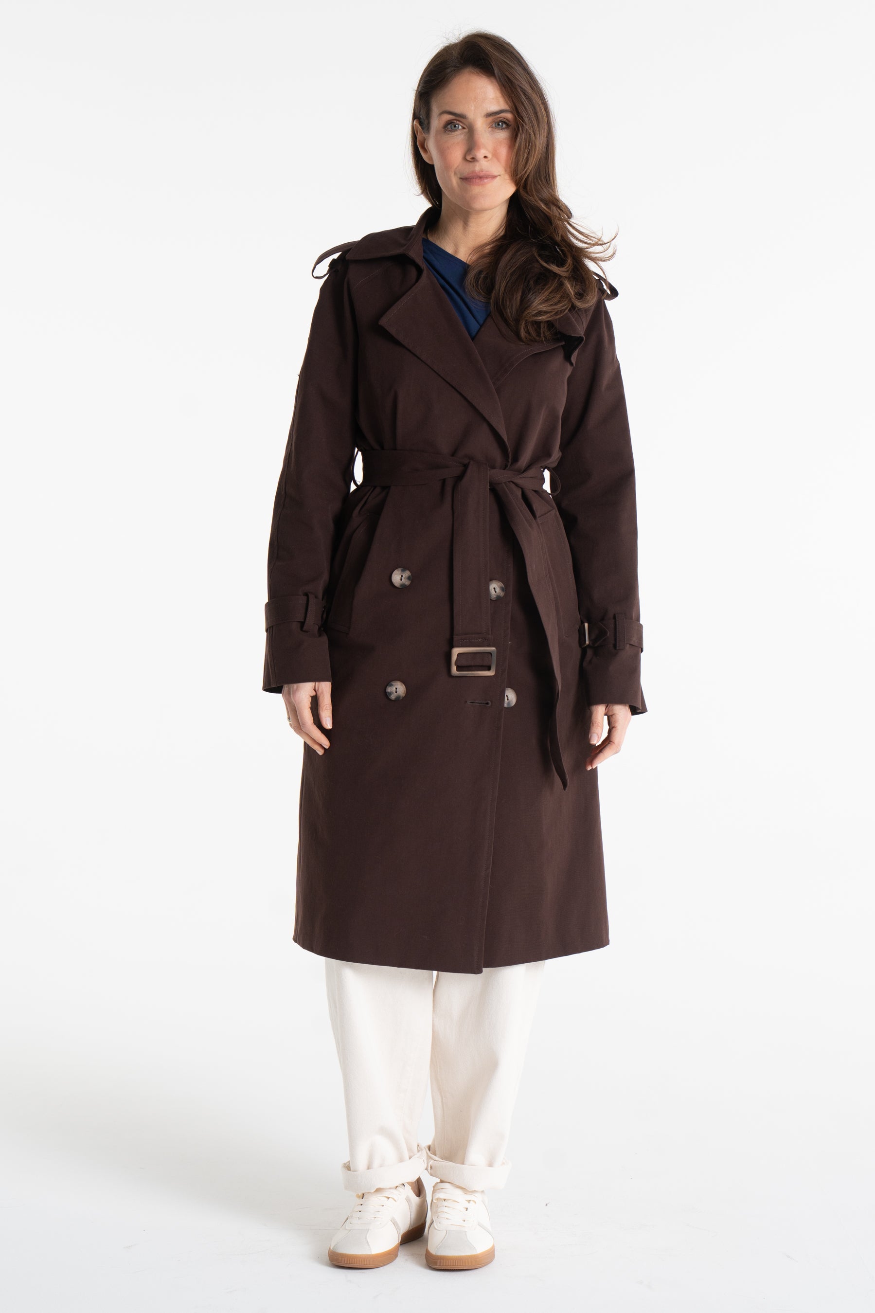 Trencz ADRIANNA midi ciemna czekolada