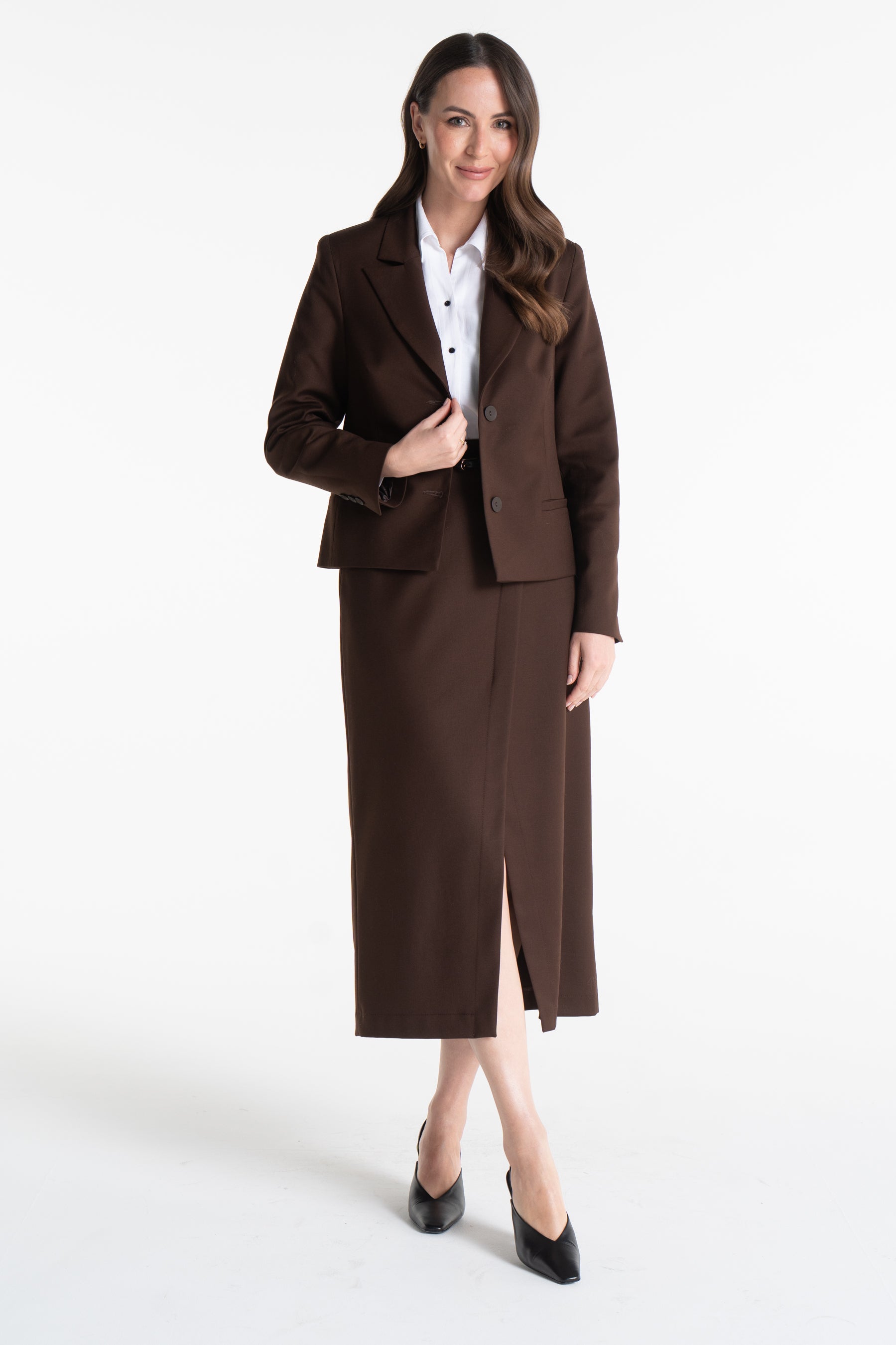 Spódnica KATE midi czekolada