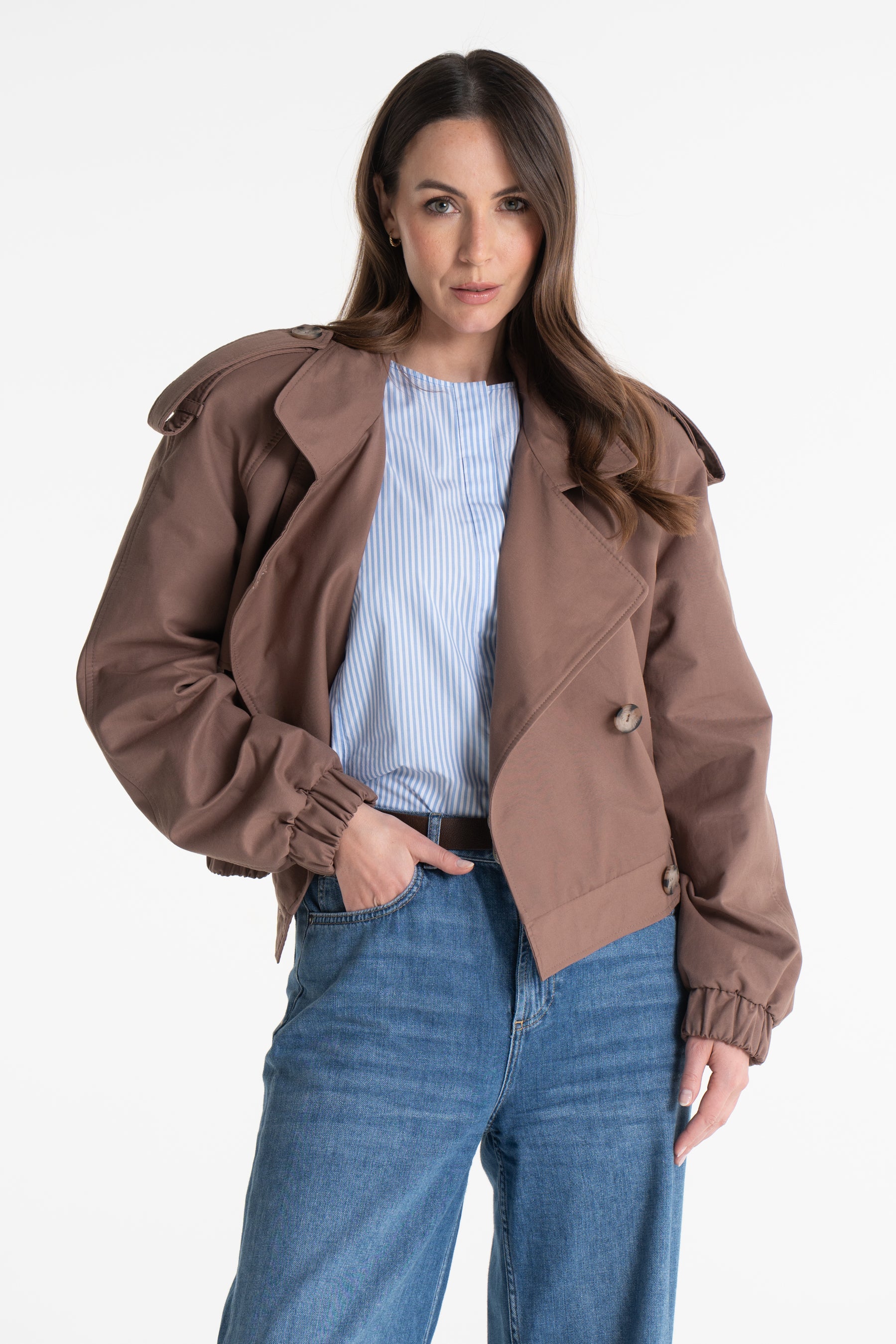 Trencz ELLIOT jasna czekolada