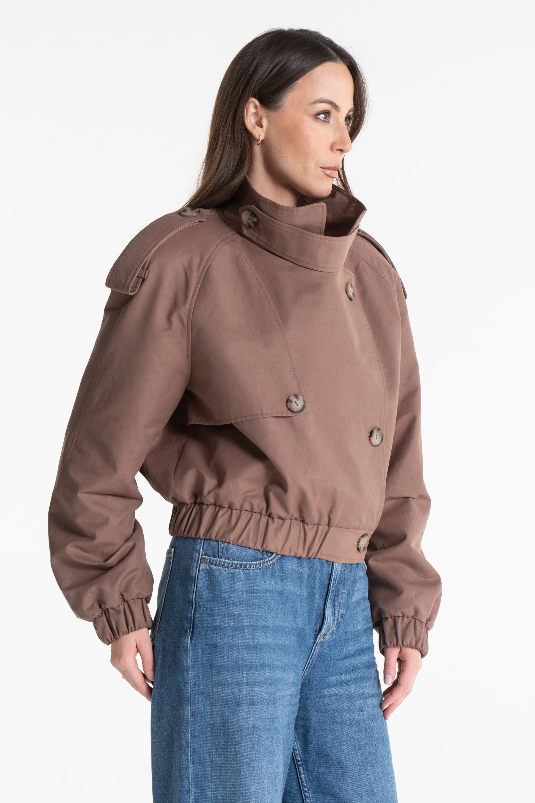 Trencz ELLIOT jasna czekolada