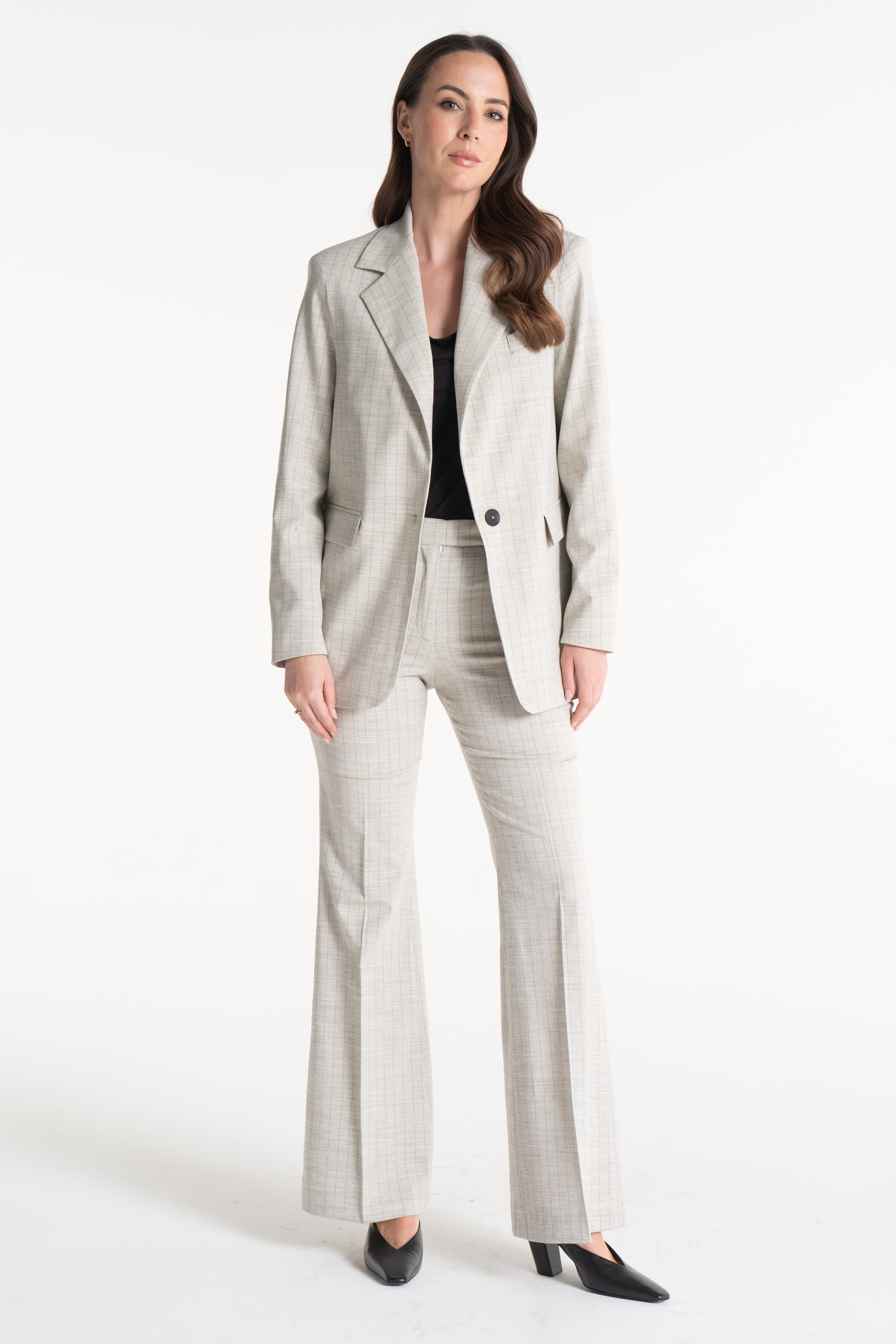 Spodnie BERTA beżowe w paski