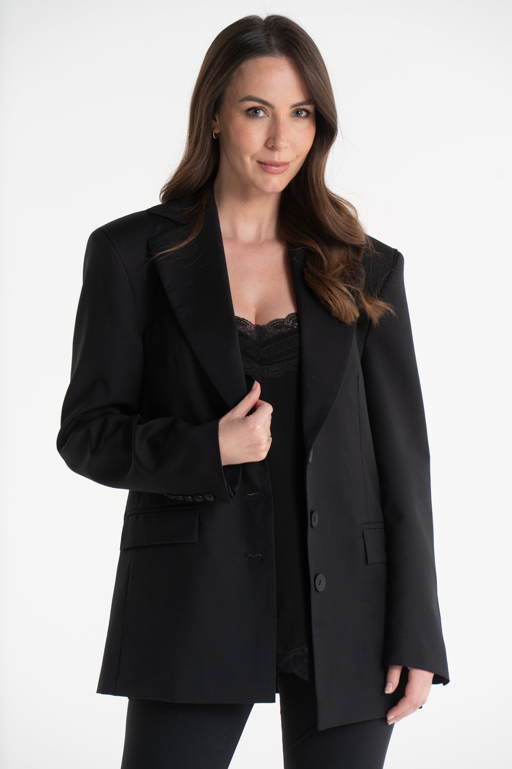 Marynarka wełniana FLAVIA czarny