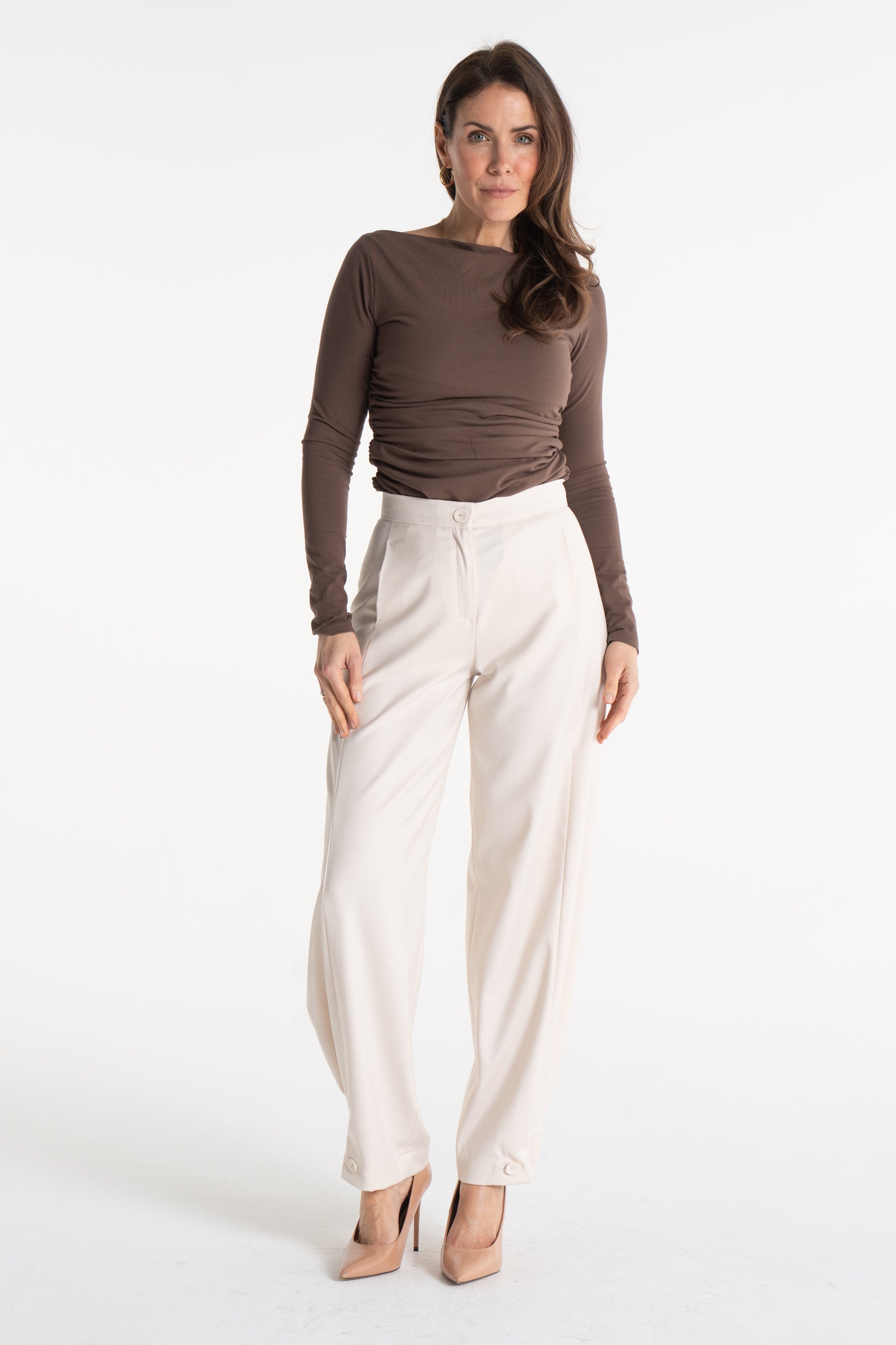 Spodnie ROMA śmietankowe