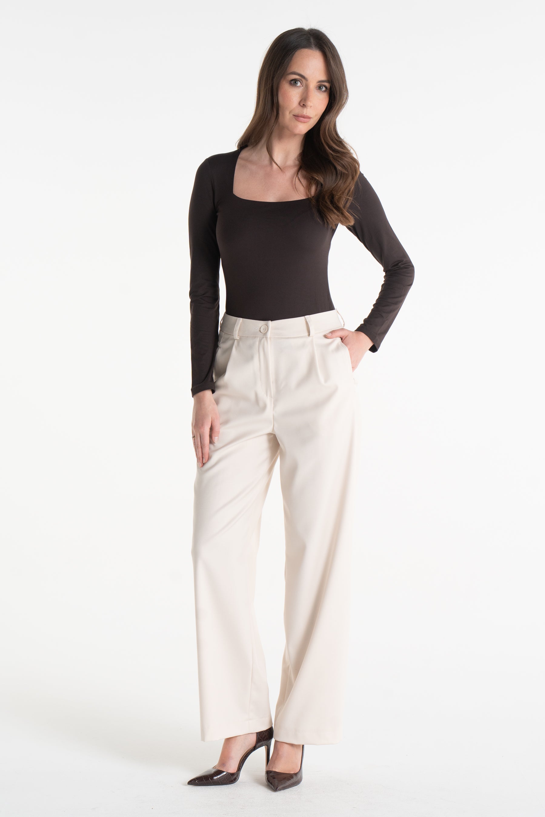 Spodnie EWELINA śmietankowe