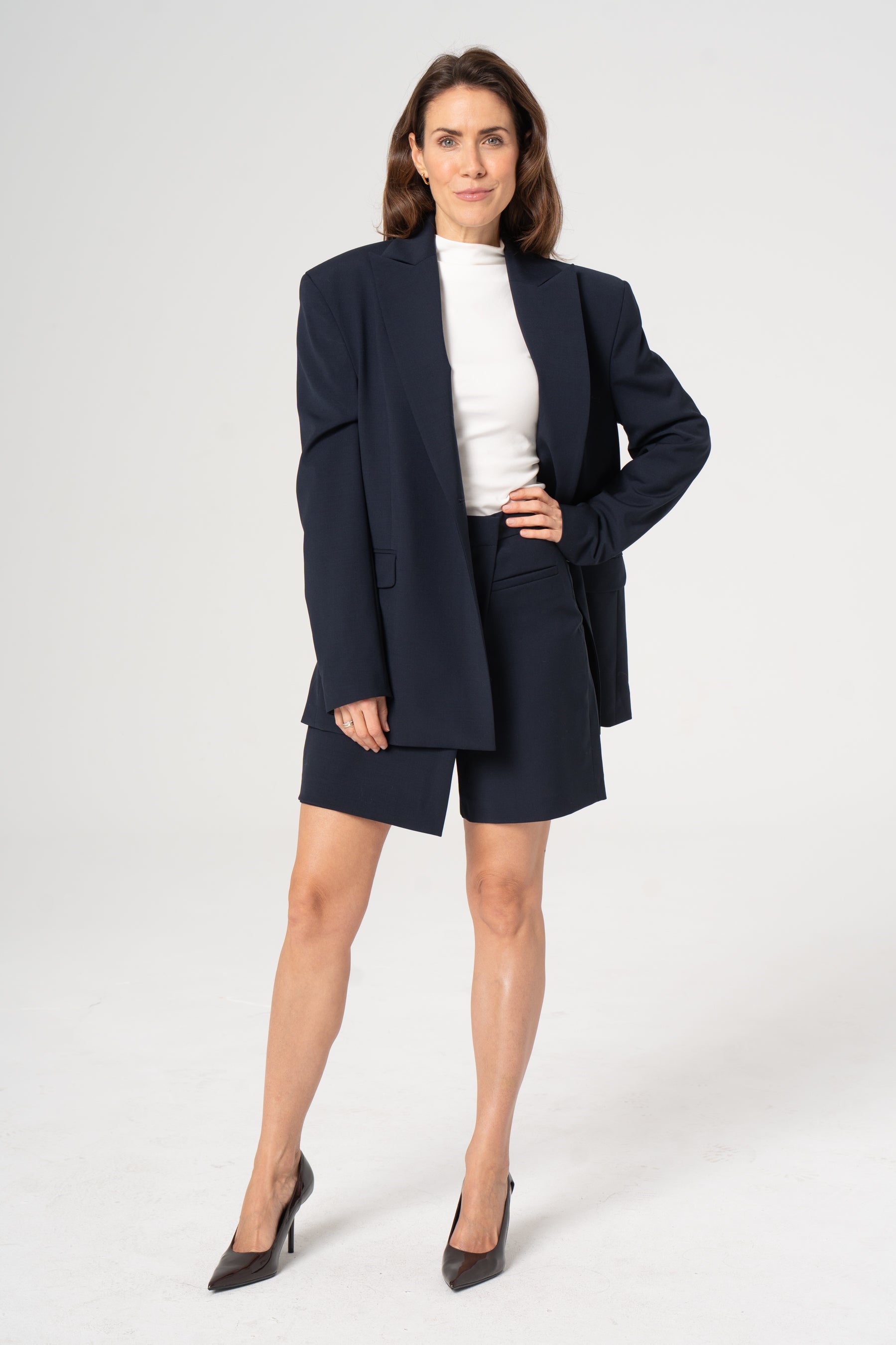 Spódnica-spodenki wełniana TINA granatowa