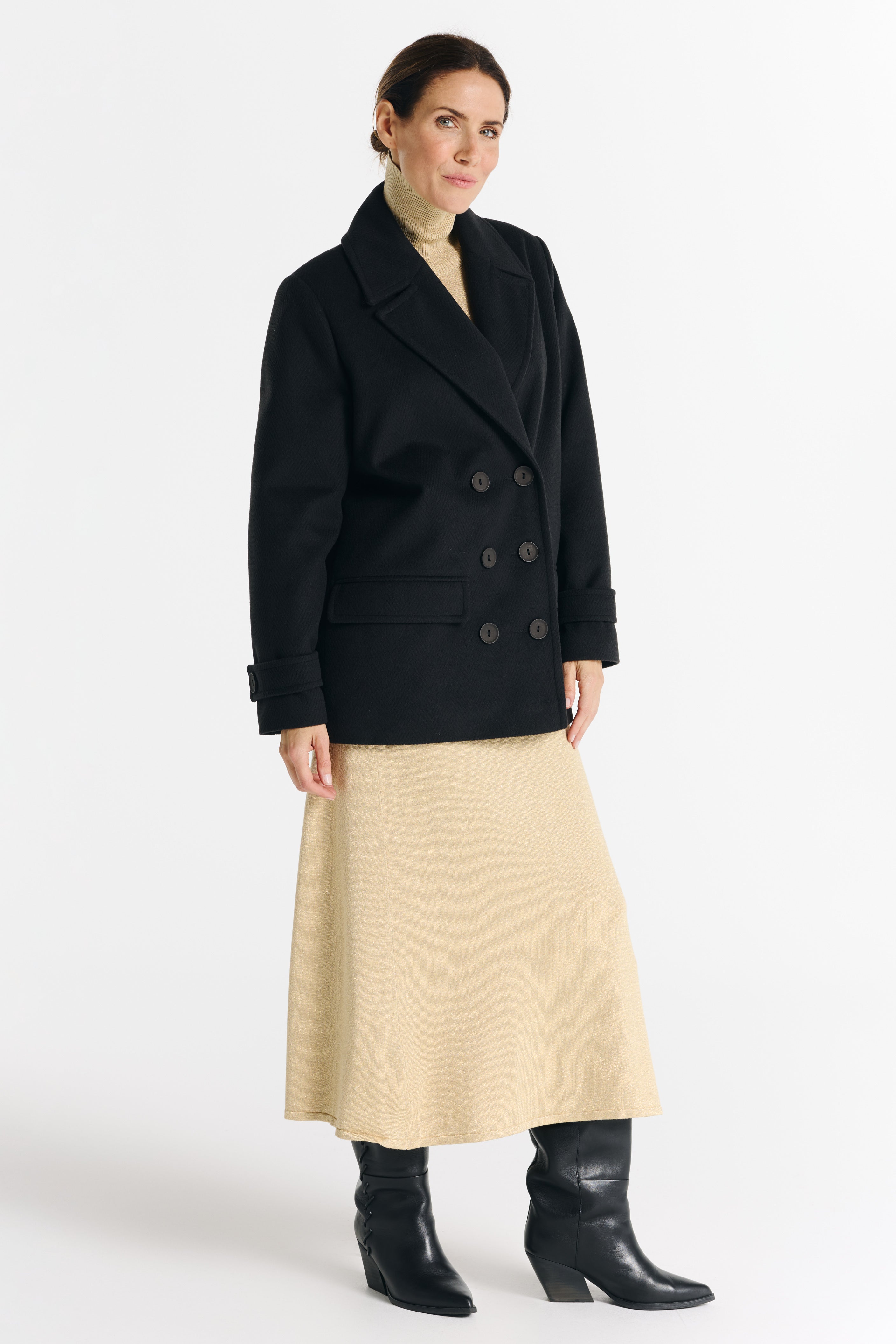 Kurtka VIOLA czarna jodełka