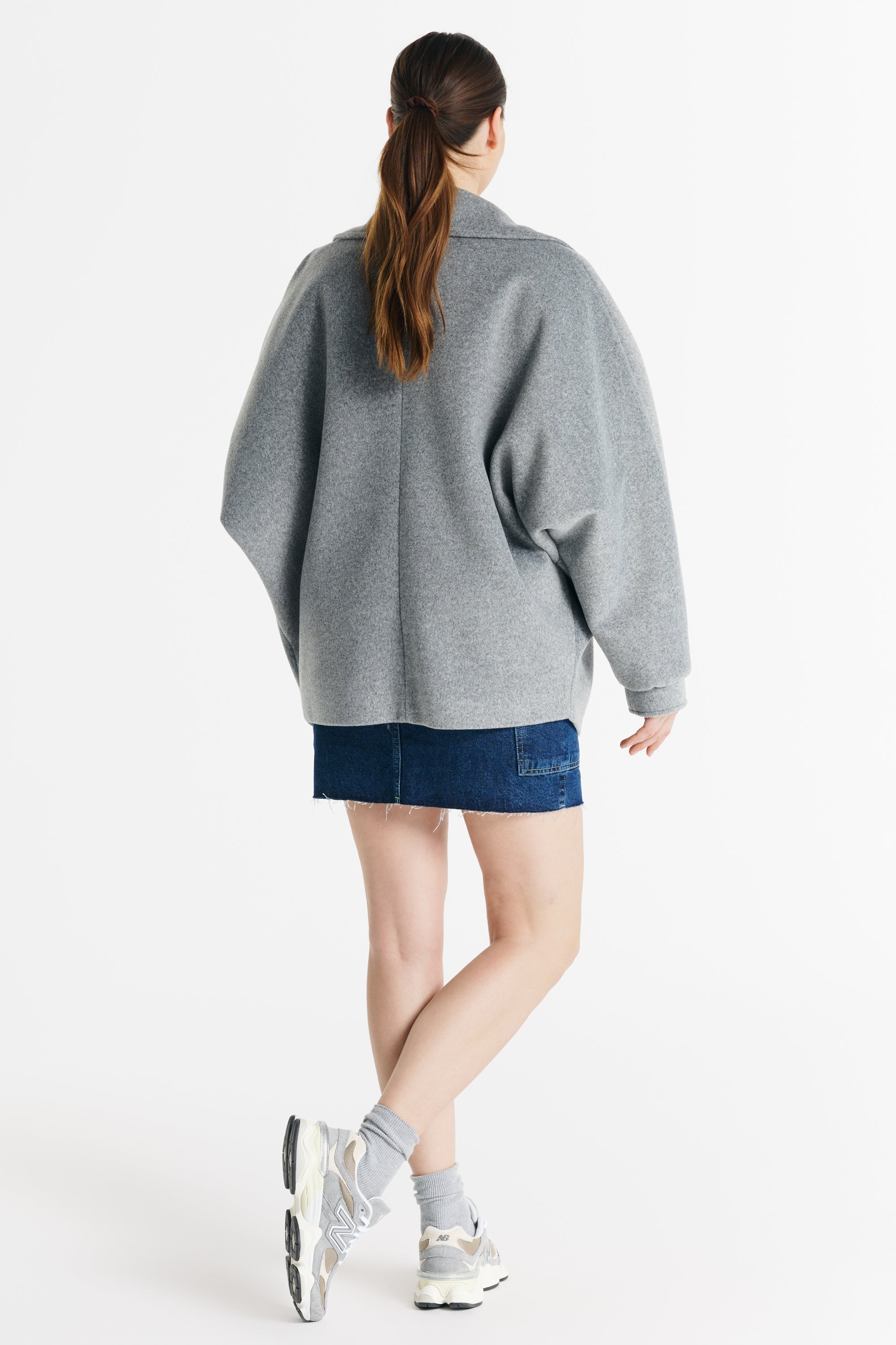 Płaszcz OMENA melanż szary