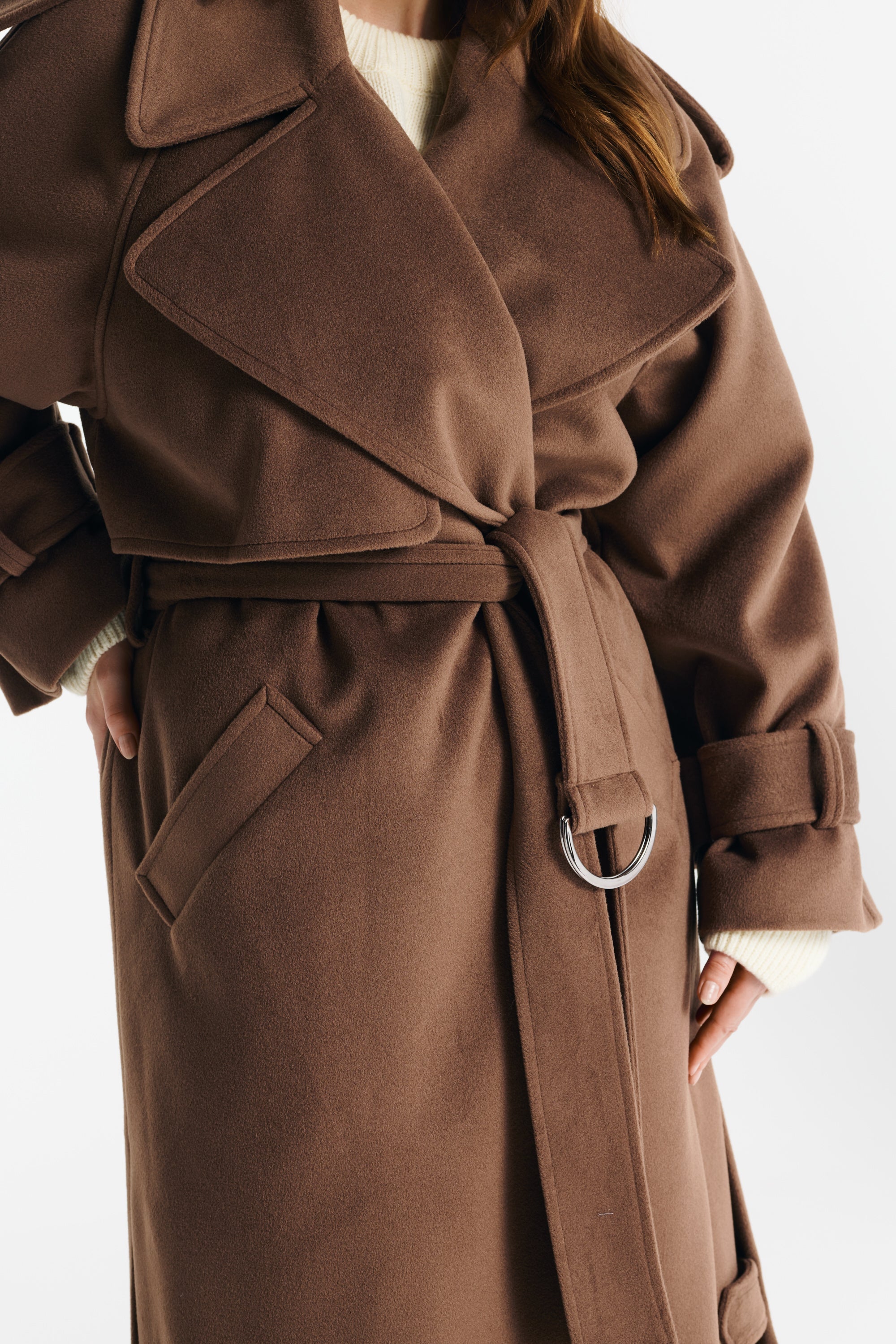 Płaszcz BARBARA jasna czekolada