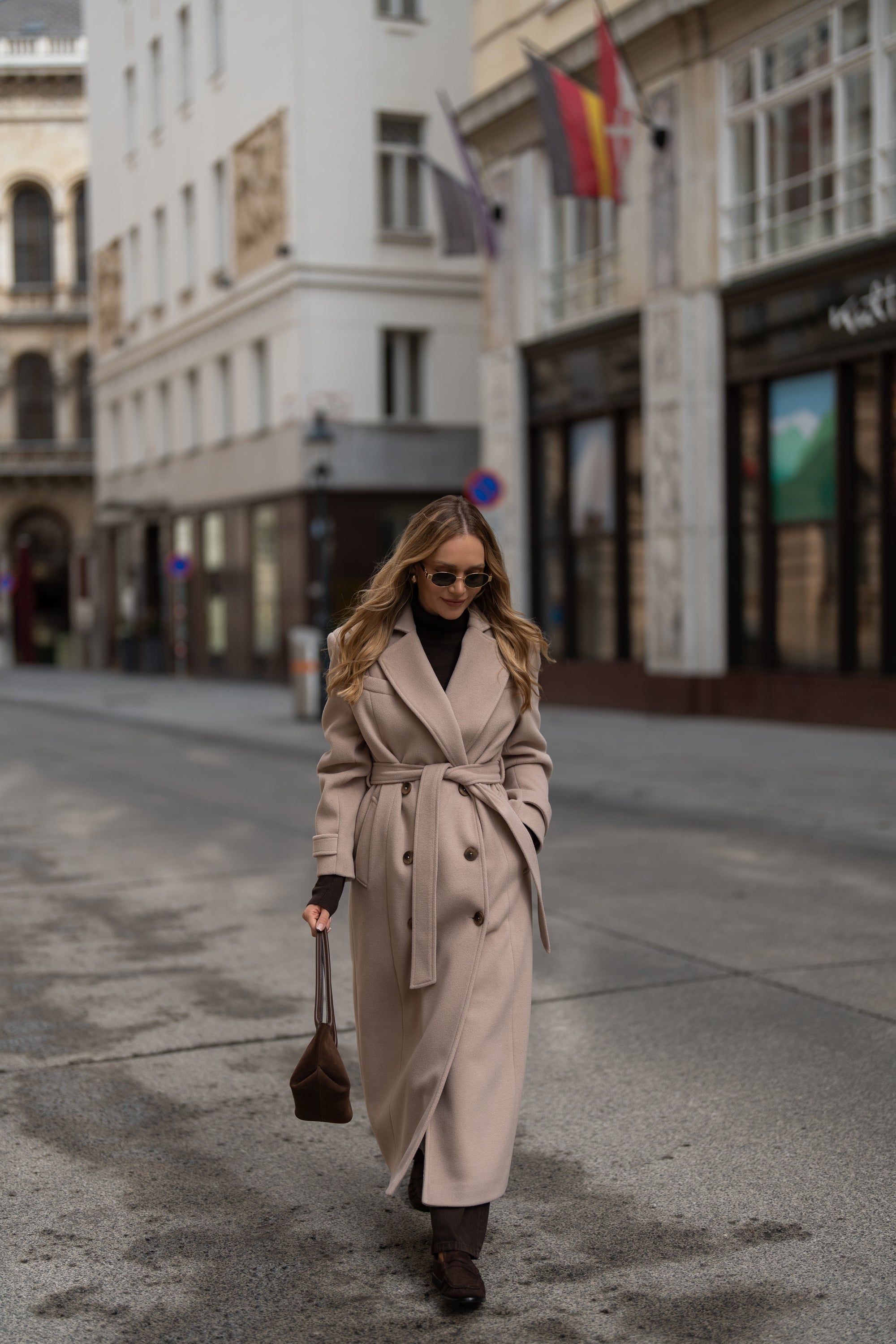 Płaszcz MALWINA maxi beżowy