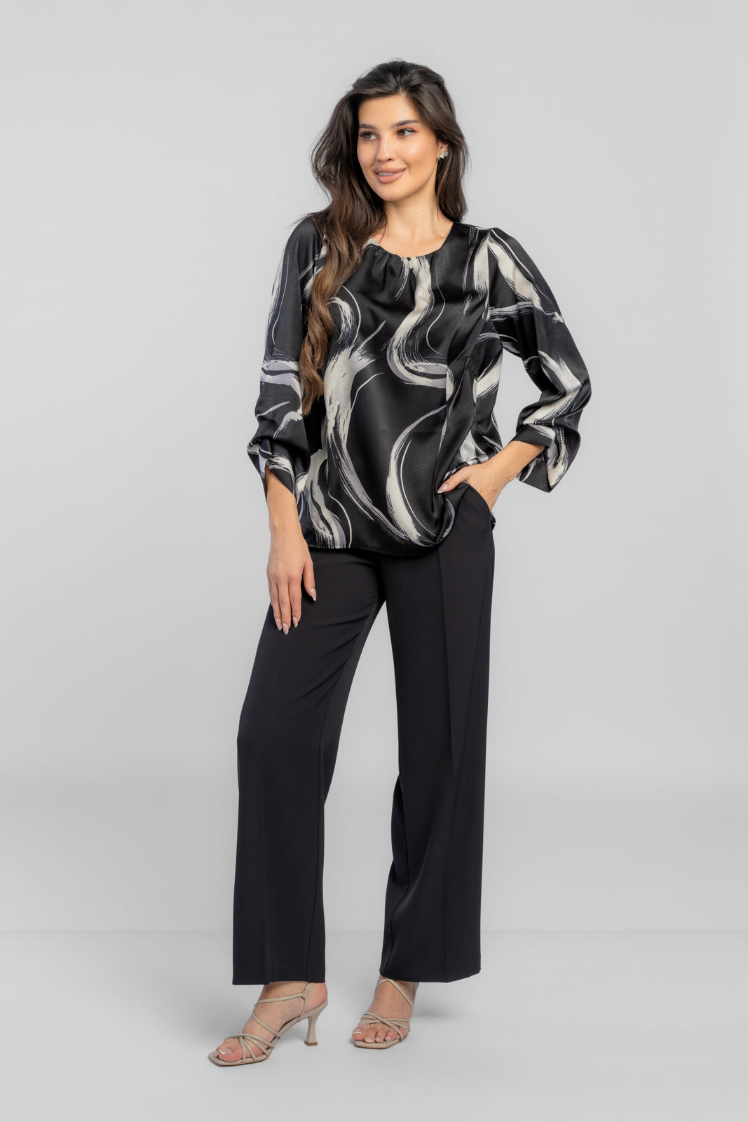 Bluzka LUCY czarna print