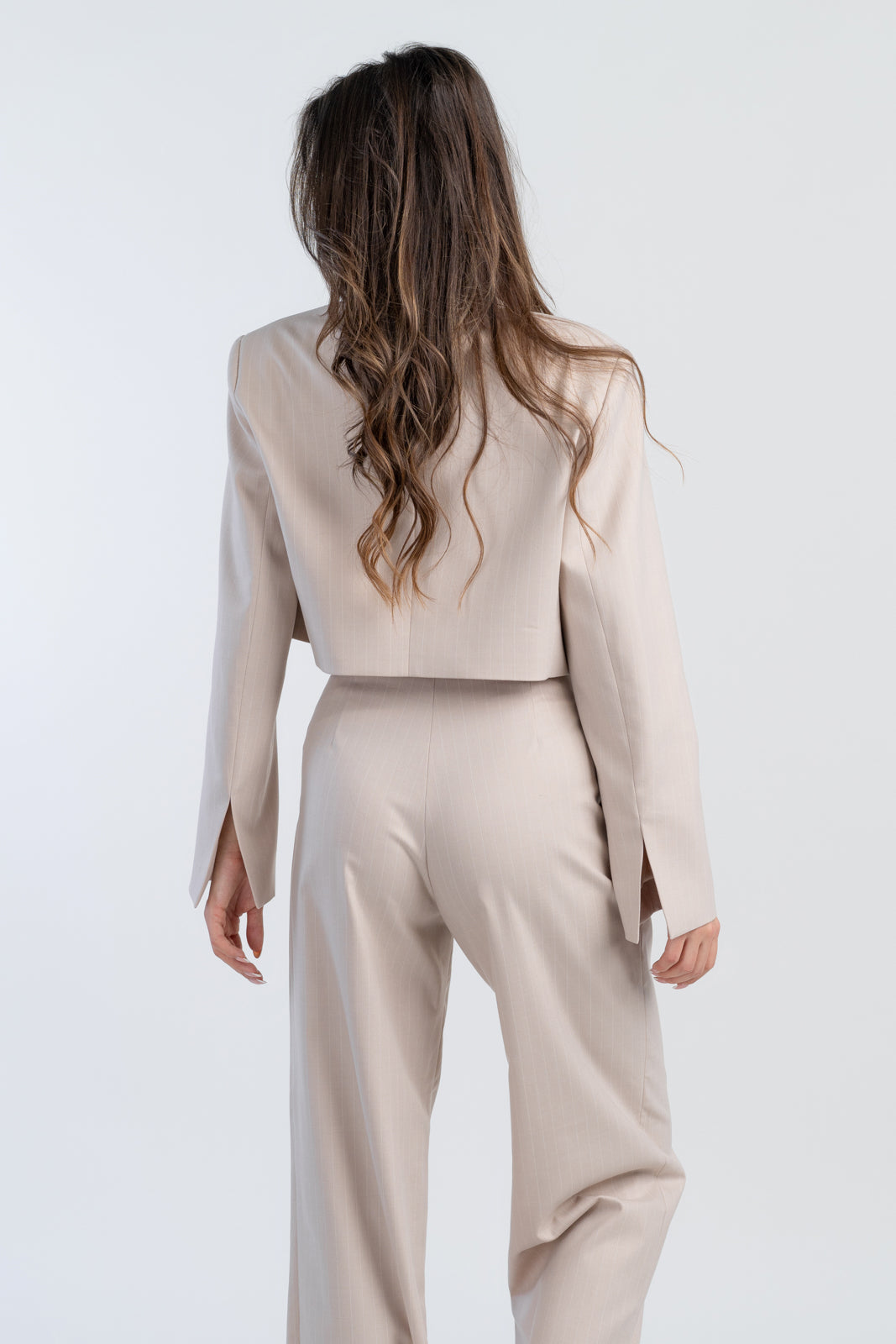 Garnitur damski EMILY beżowe paski