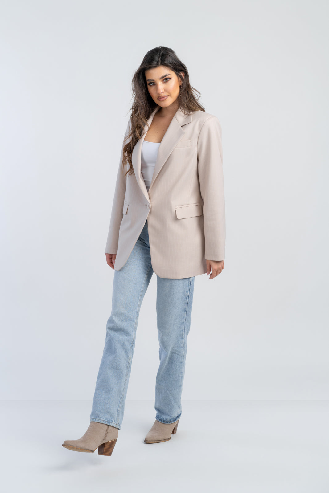 Marynarka ALISON beżowe paski