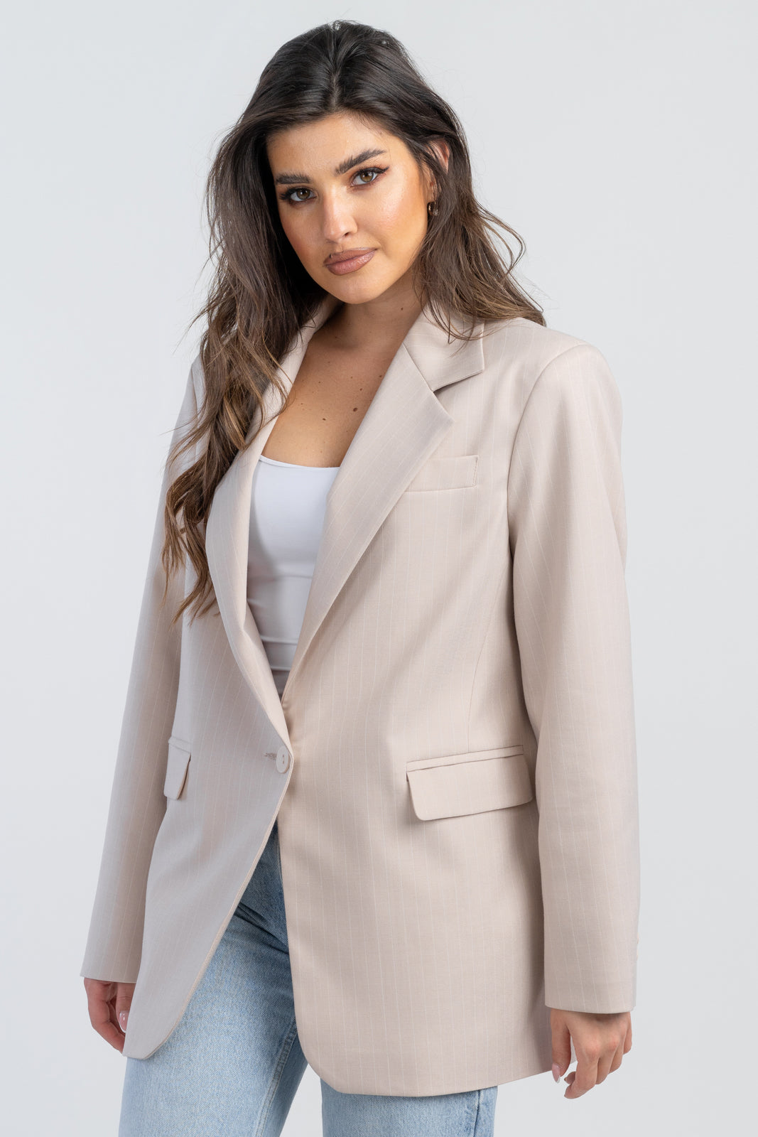 Marynarka ALISON beżowe paski