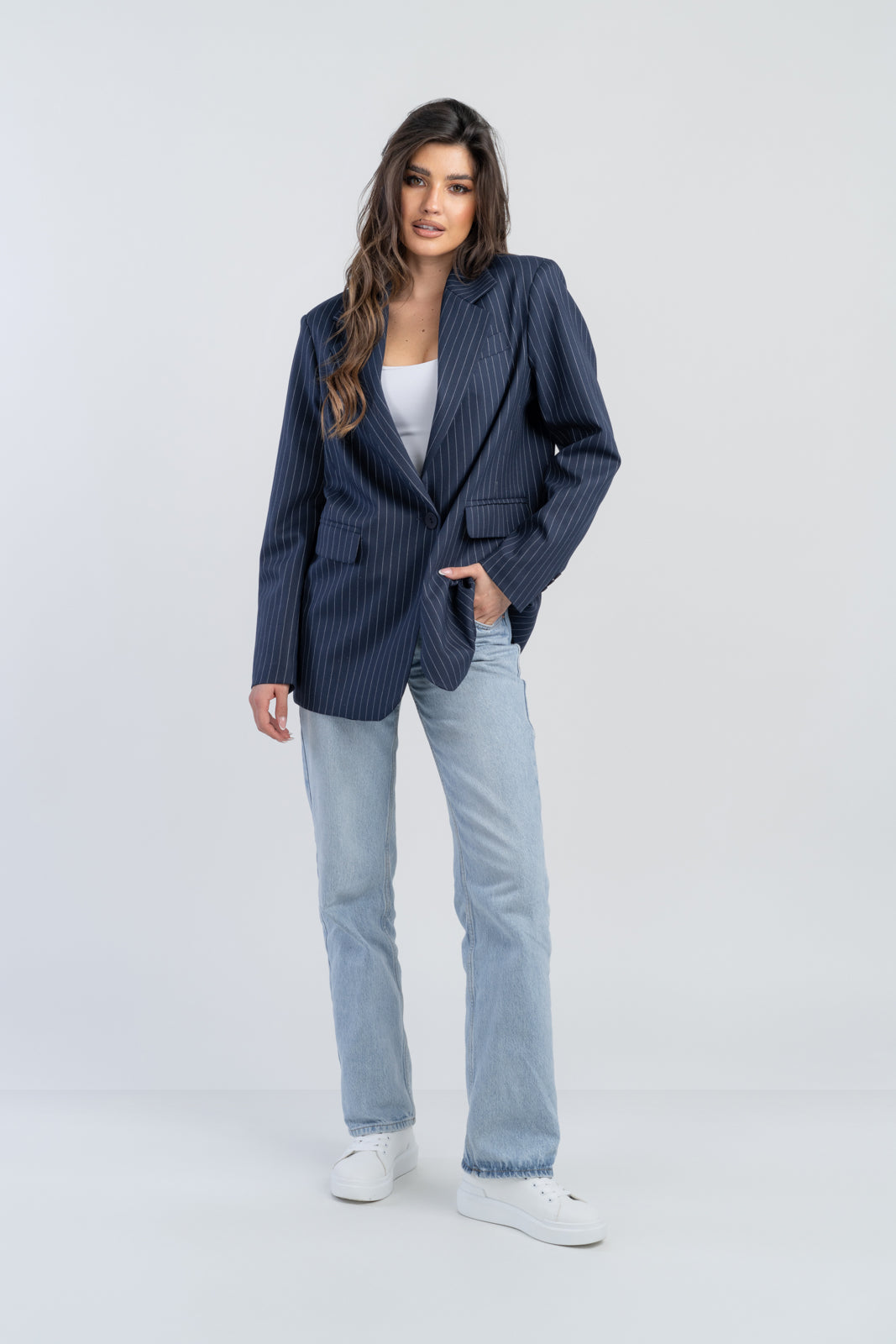 Marynarka ALISON granatowe paski